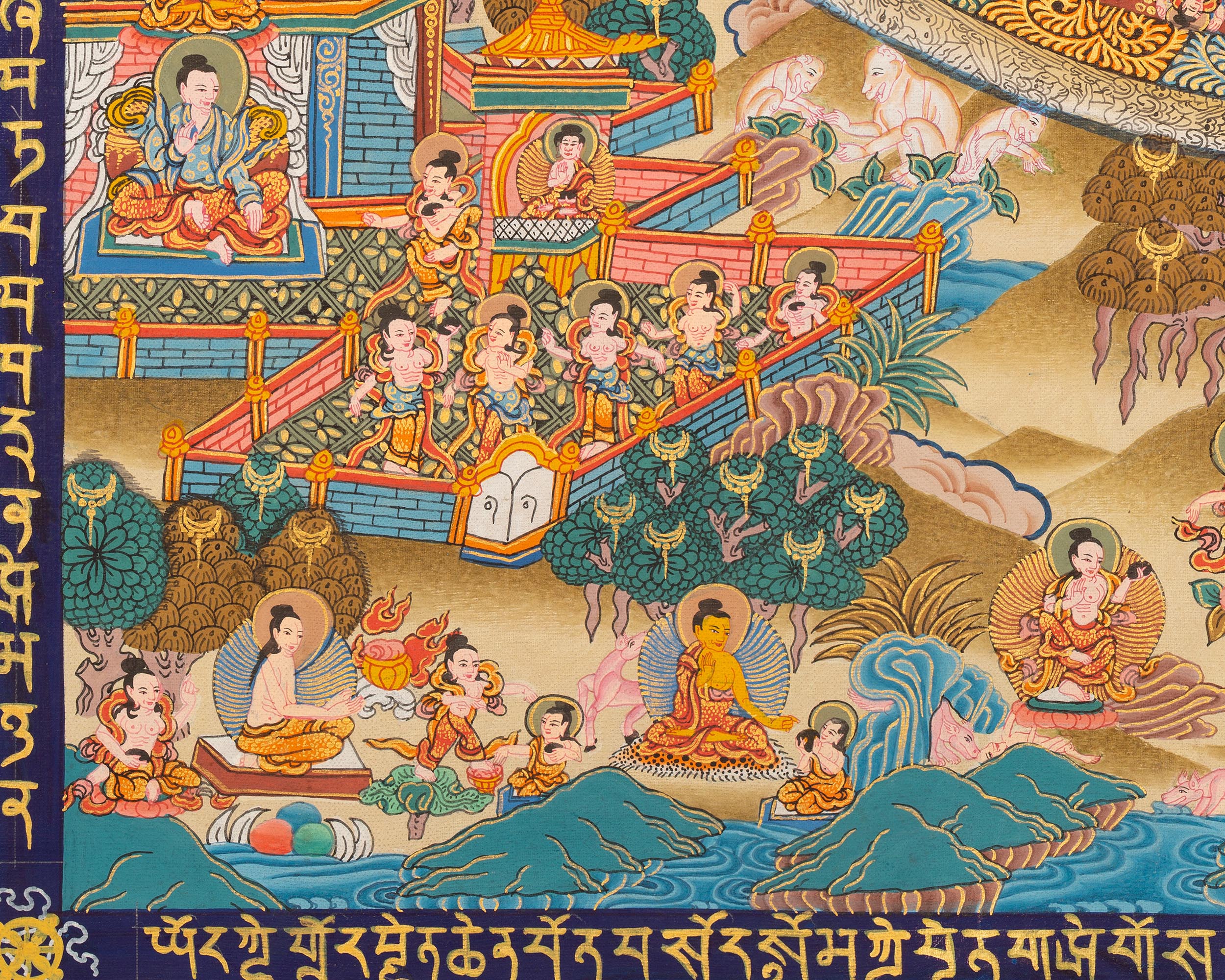 Amoghasiddhi Buddha Mandala Thangka | Meditation Mandala Painting