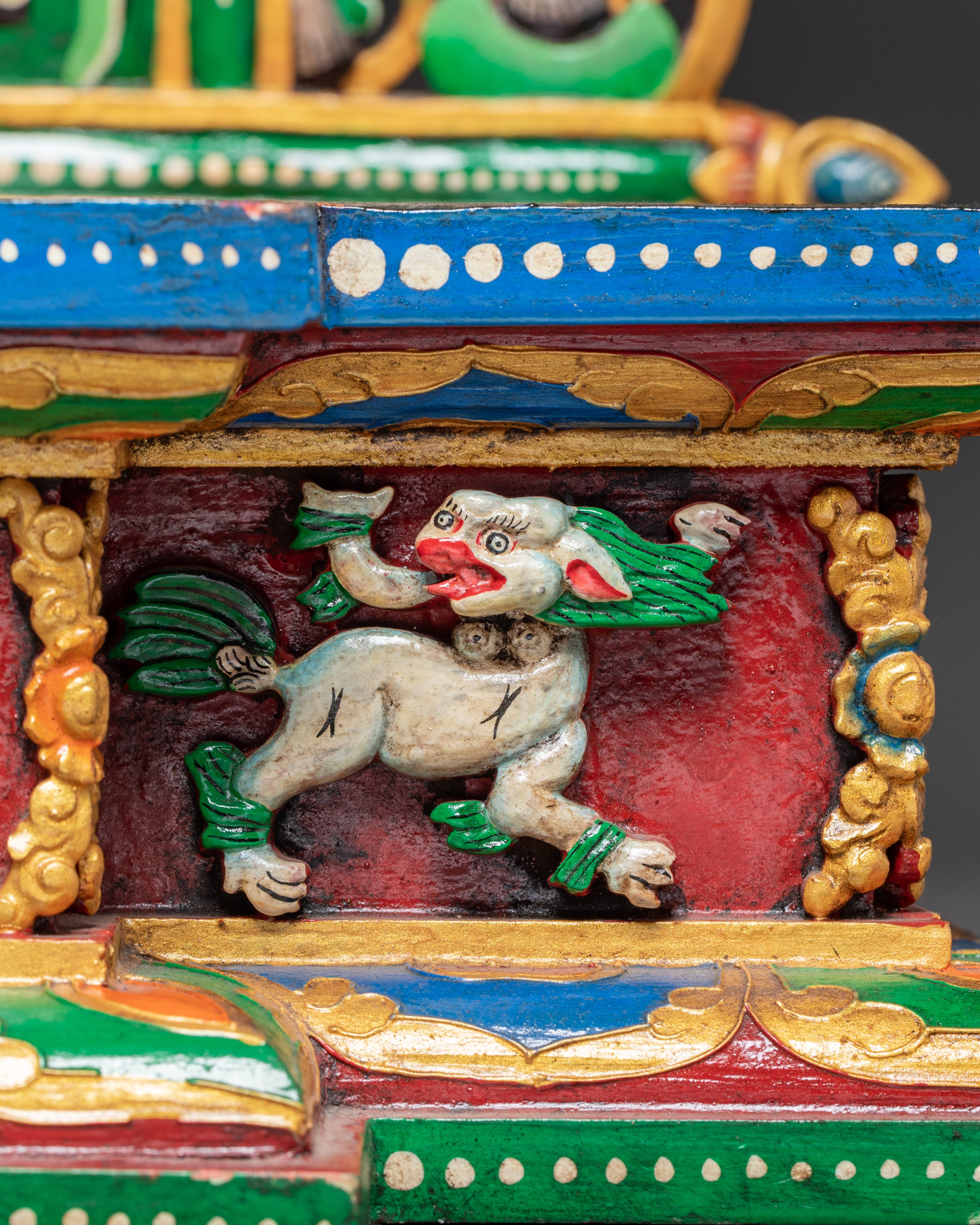Traditional Buddhist Throne for Statue | Sacred Ritual Throne for Shrine