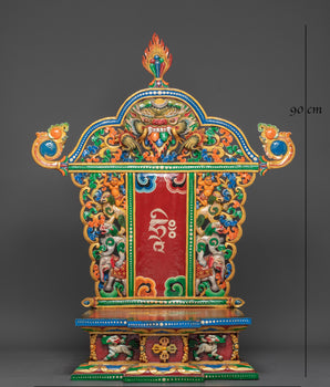 Traditional Buddhist Throne for Statue | Sacred Ritual Throne for Shrine