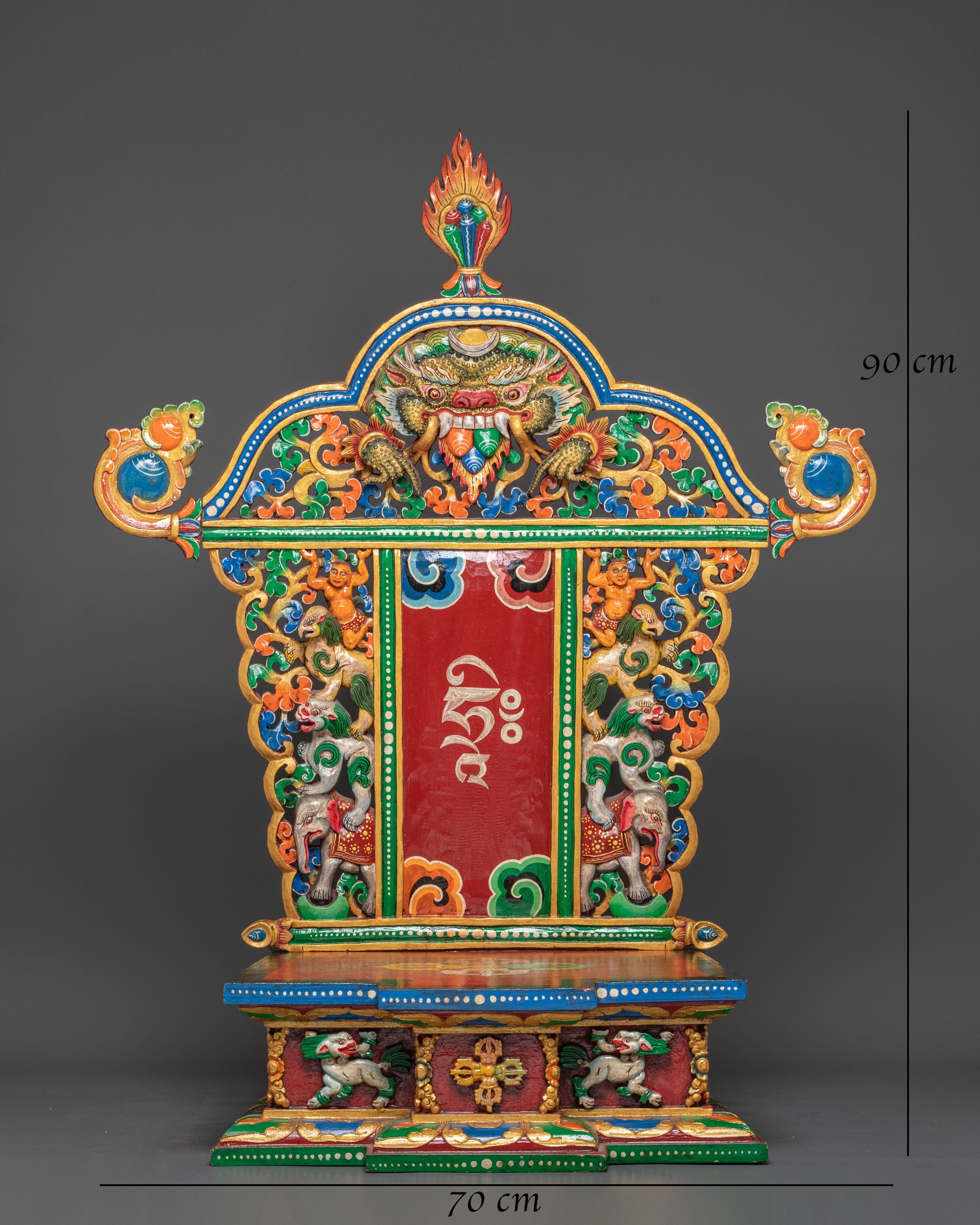 Traditional Buddhist Throne for Statue | Sacred Ritual Throne for Shrine