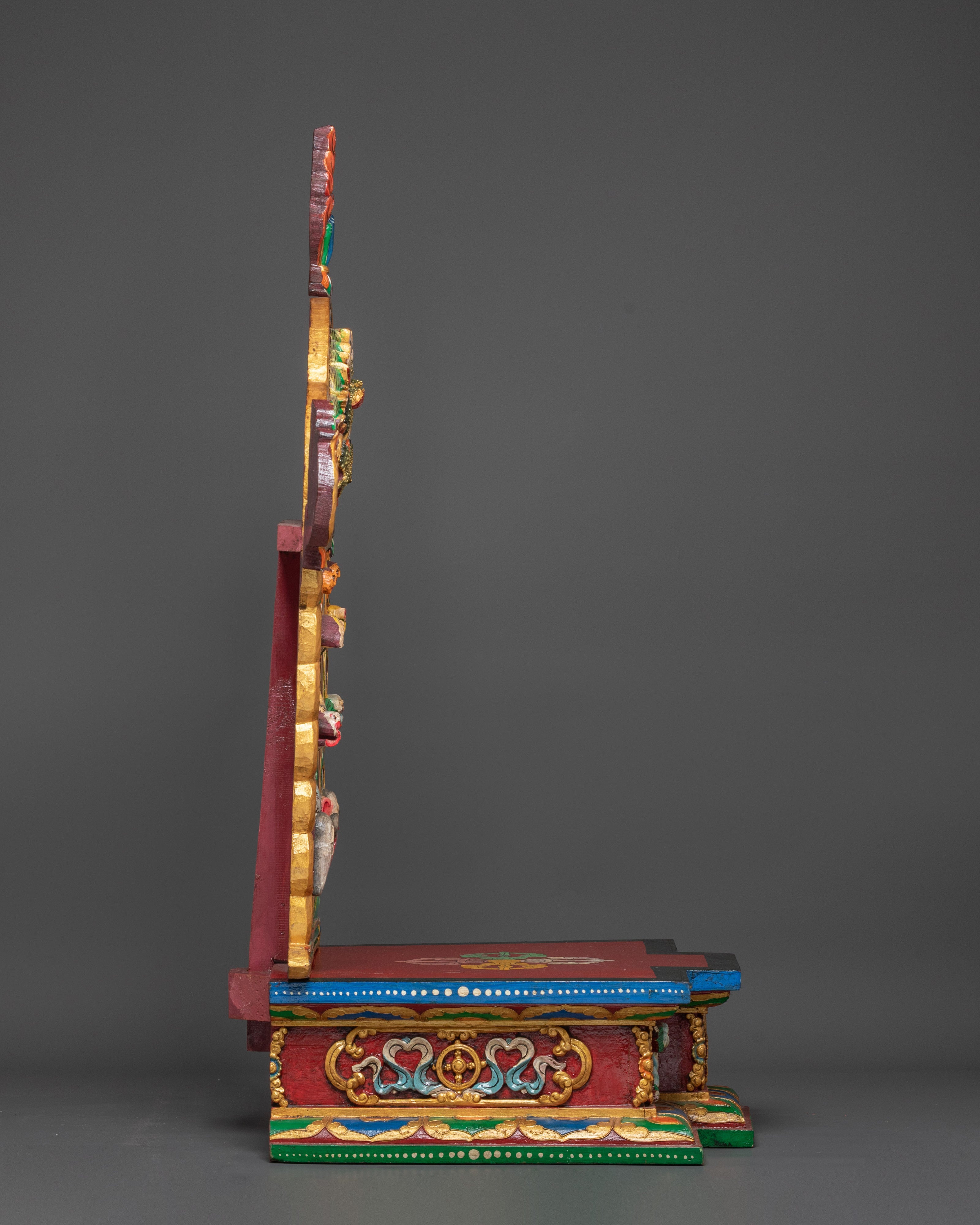 Traditional Buddhist Throne for Statue | Sacred Ritual Throne for Shrine