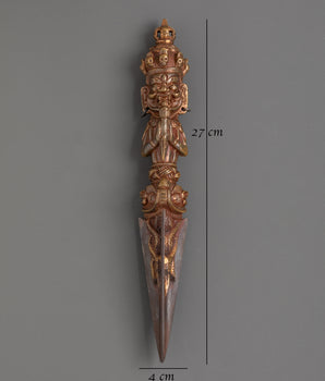 Handcrafted Copper Phurba Dagger | Ritual Tool for Spiritual Practices