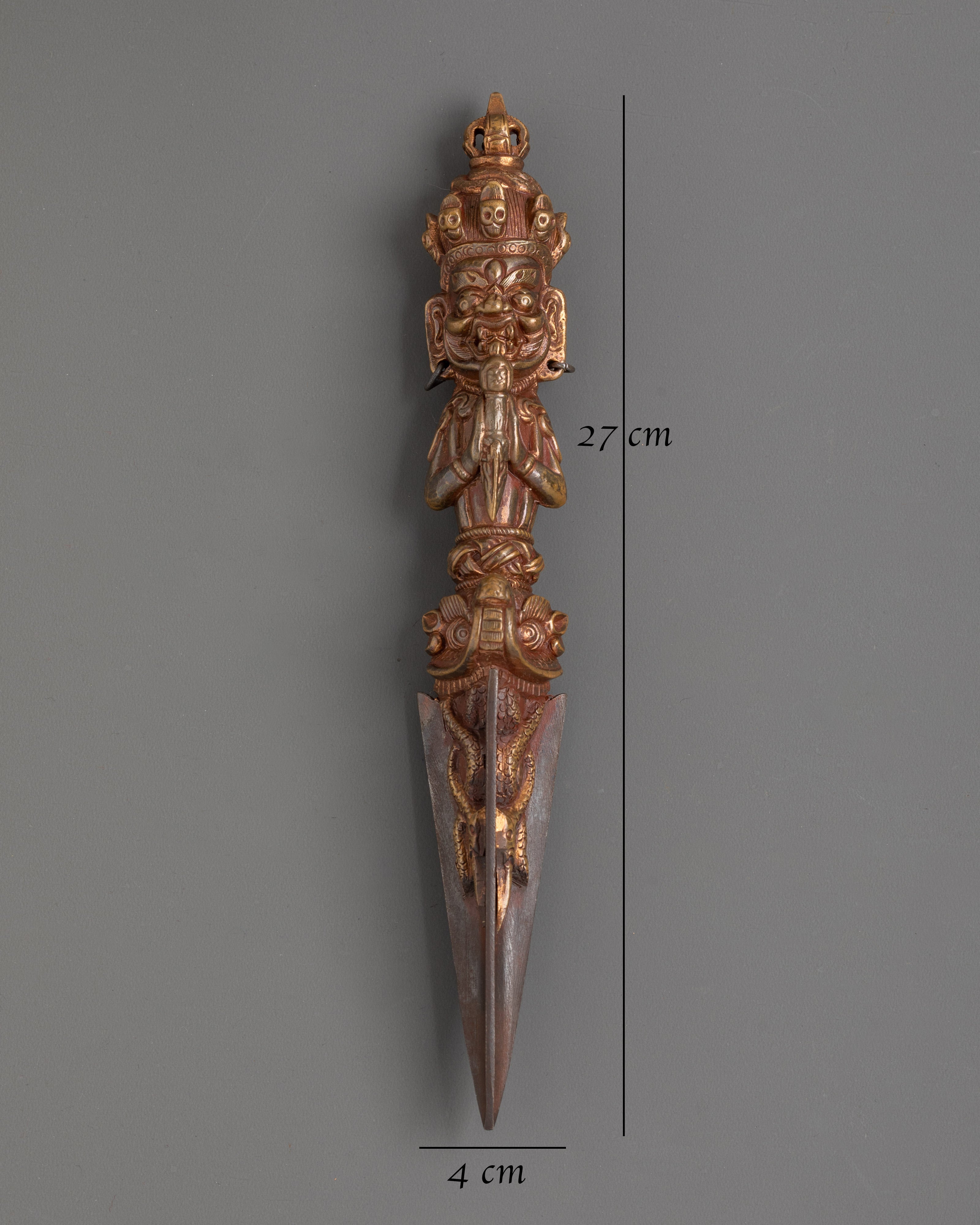 Handcrafted Copper Phurba Dagger | Ritual Tool for Spiritual Practices