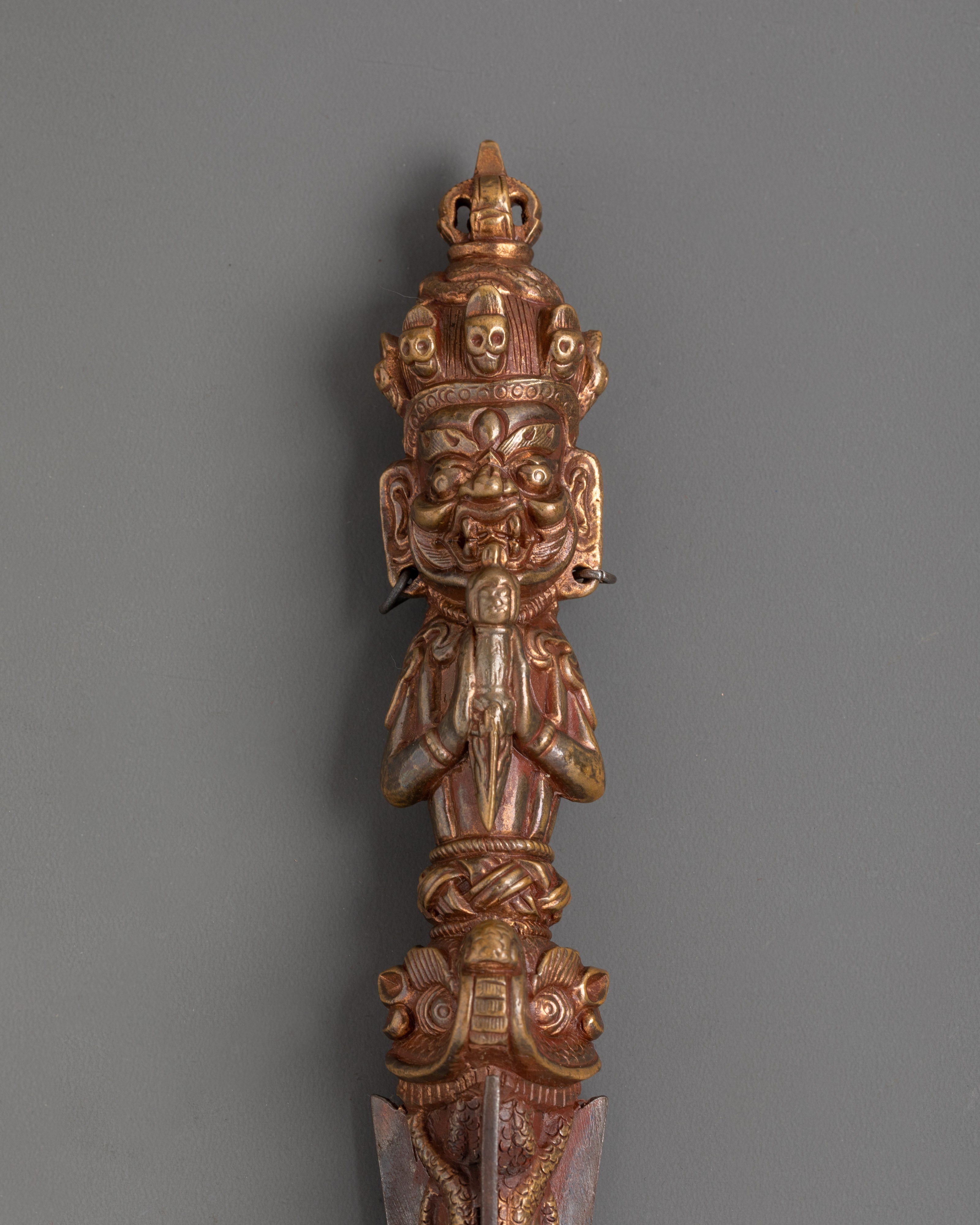 Handcrafted Copper Phurba Dagger | Ritual Tool for Spiritual Practices