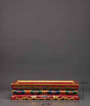 Wooden Tibetan Tray | Spiritual Tray for Rituals & Offering