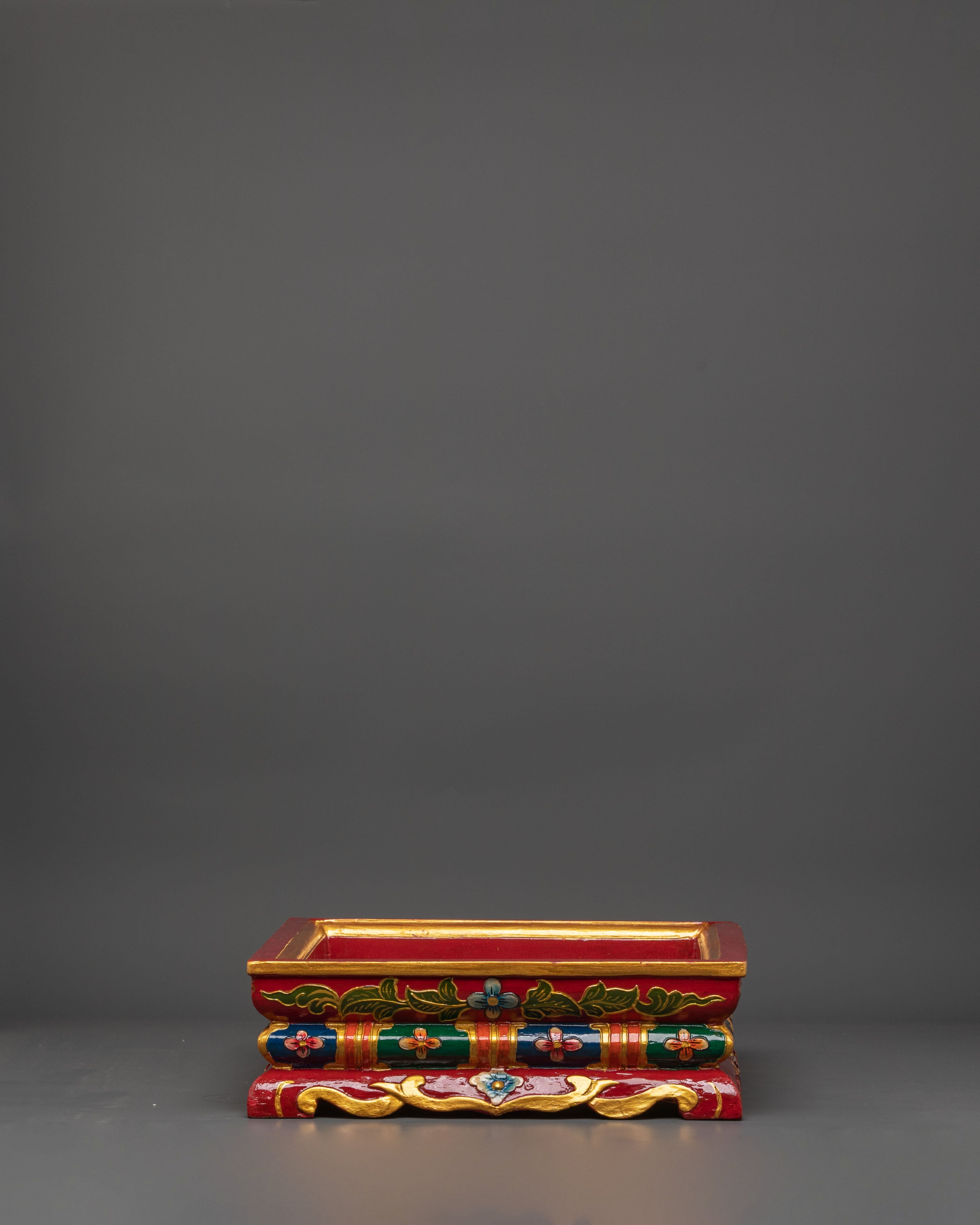 Wooden Tibetan Tray | Spiritual Tray for Rituals & Offering