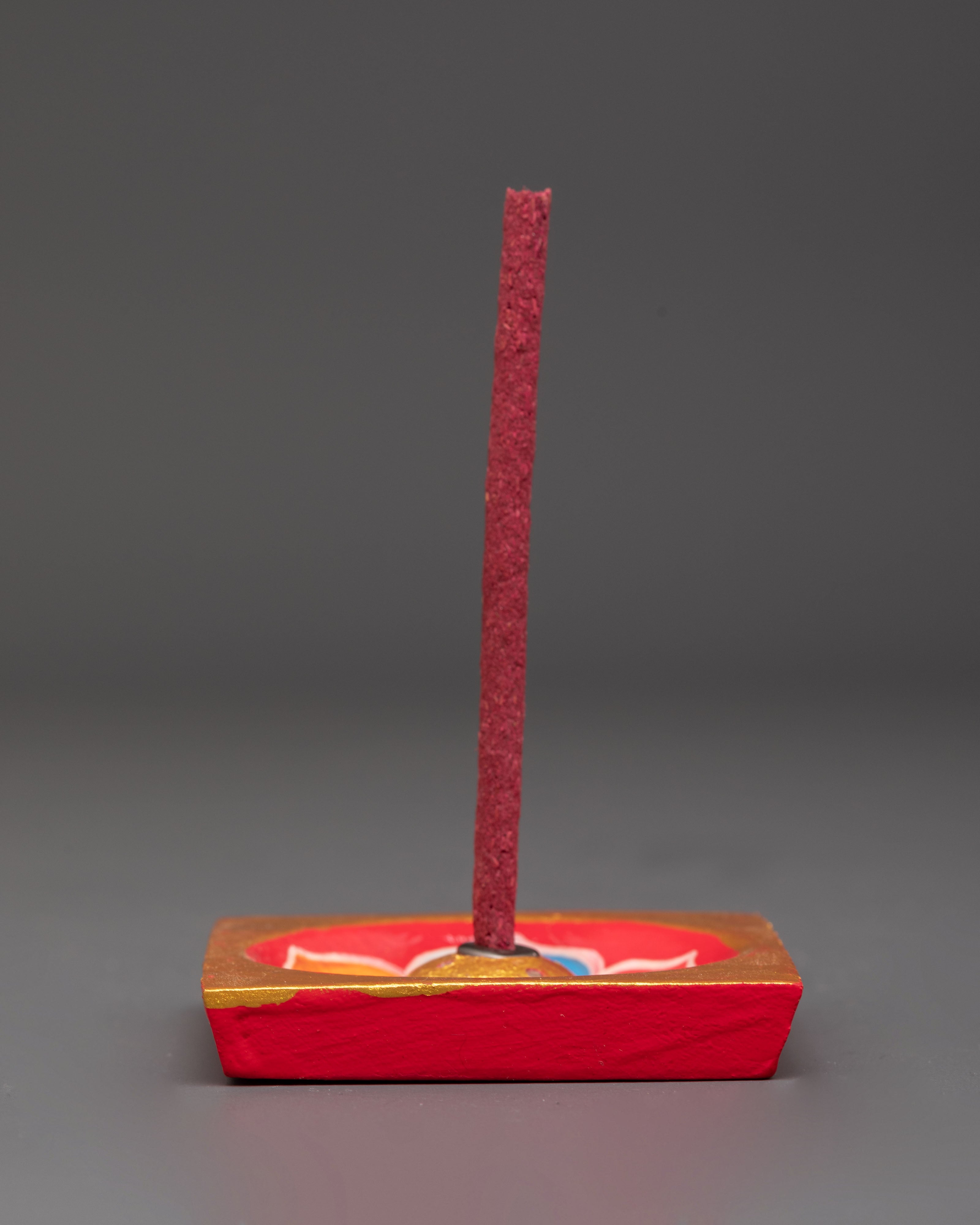 Handmade Tibetan Wooden Incense Holder | Unique Design for Spiritual Practices