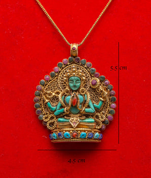 Traditional Chenrezig Statue Locket | Deity of Compassion