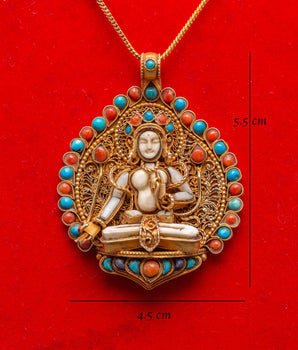 Sacred White Tara Locket for Accessory | Deity of Protection