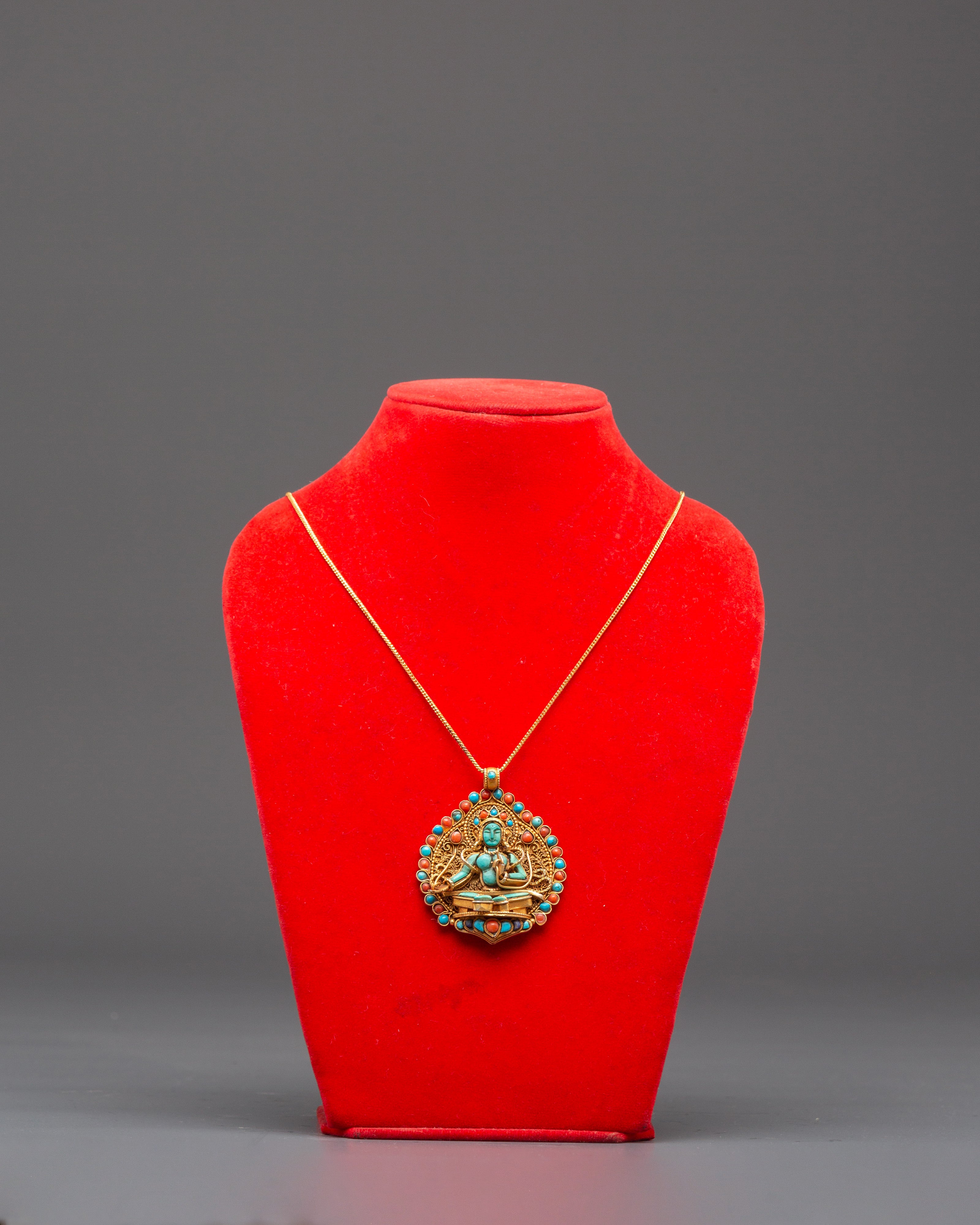 Green Tara Statue Locket