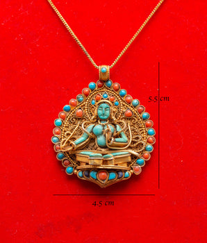 Handmade Green Tara Statue Locket | Mother of All Buddhas