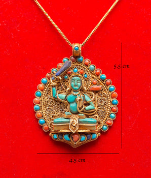 Handmade Manjushri Statue Locket | Bodhisattva of Wisdom