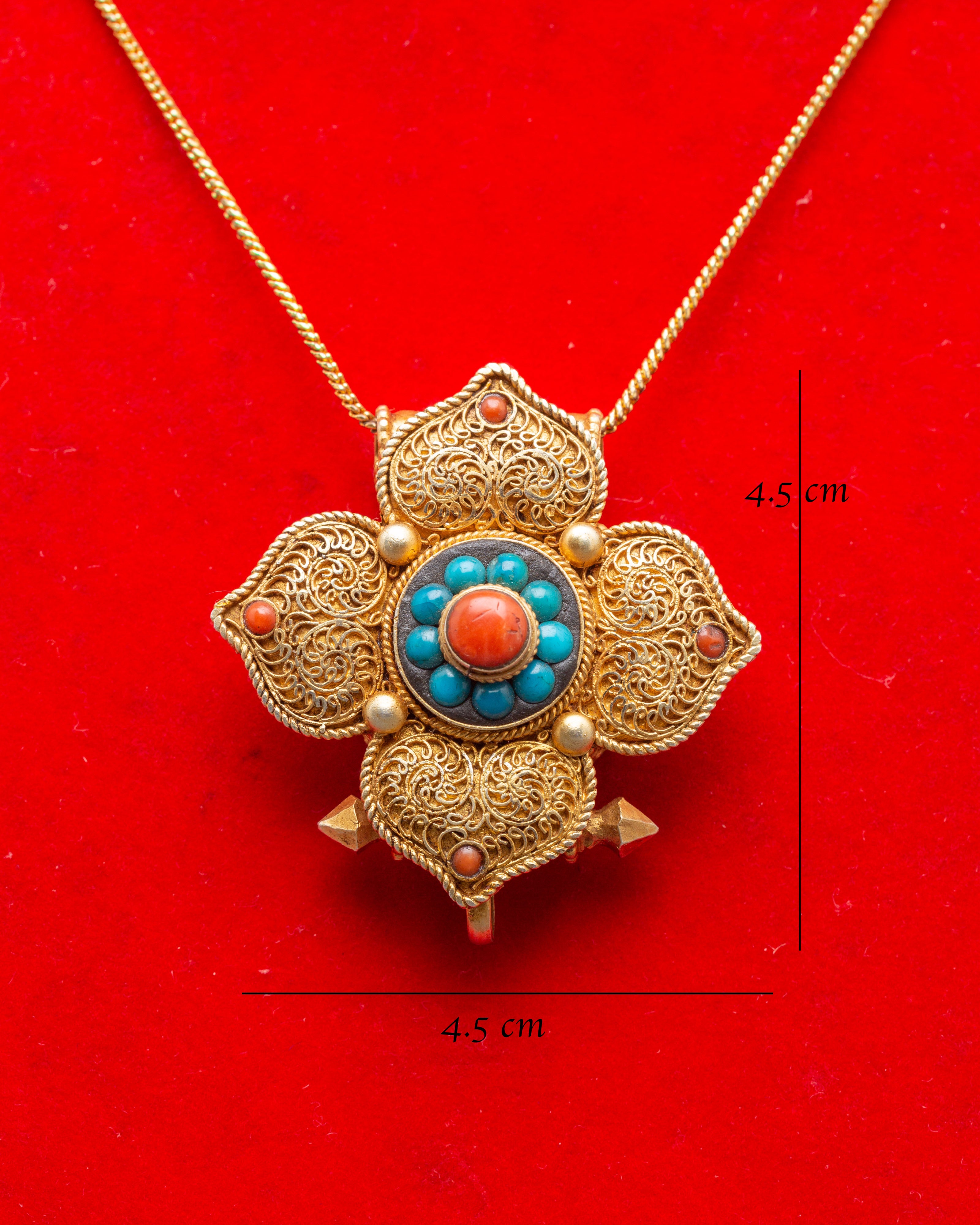 Handcrafted Lotus Ghau Box Locket | Wearable Symbol of Enlightened Living