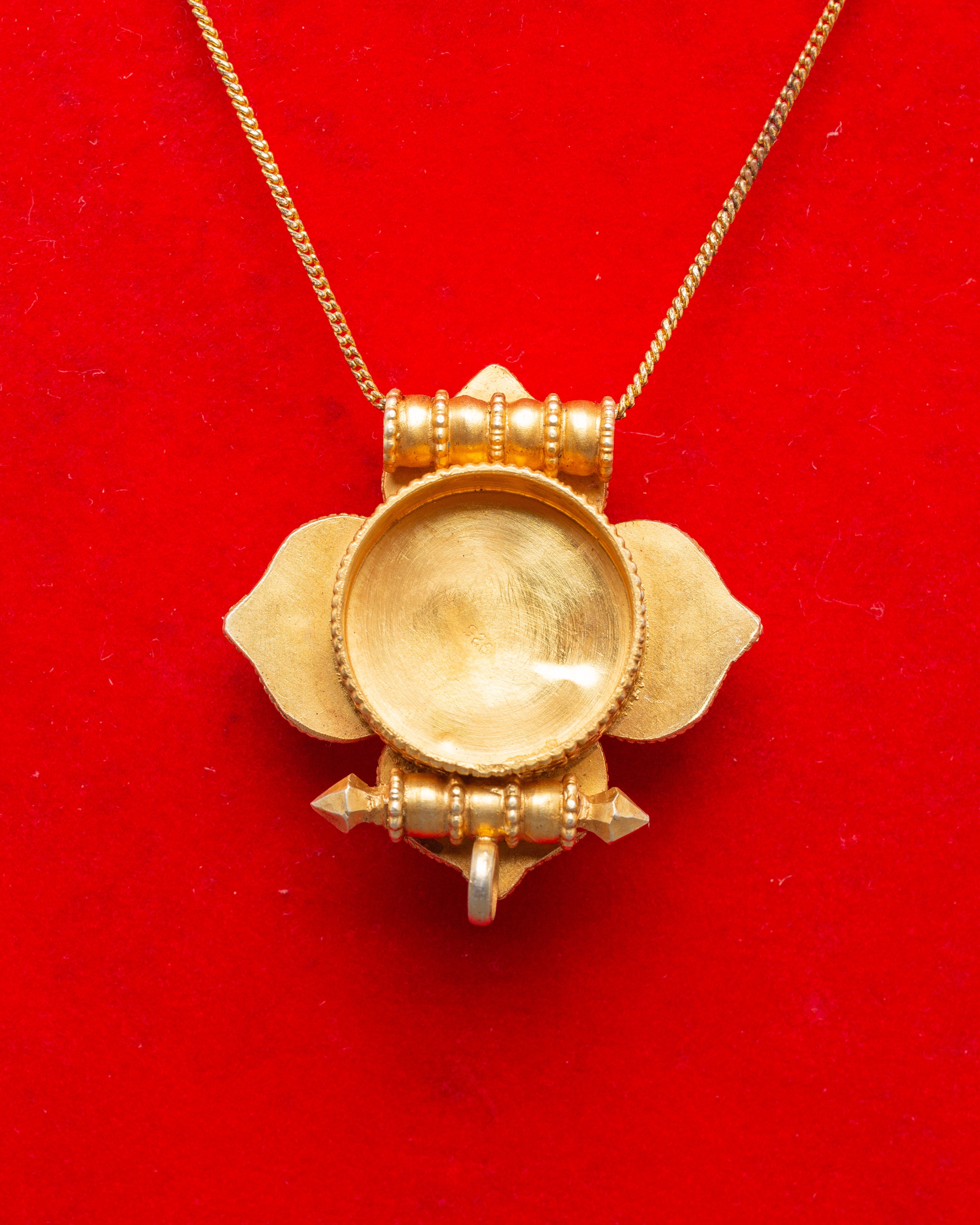 Handcrafted Lotus Ghau Box Locket | Wearable Symbol of Enlightened Living