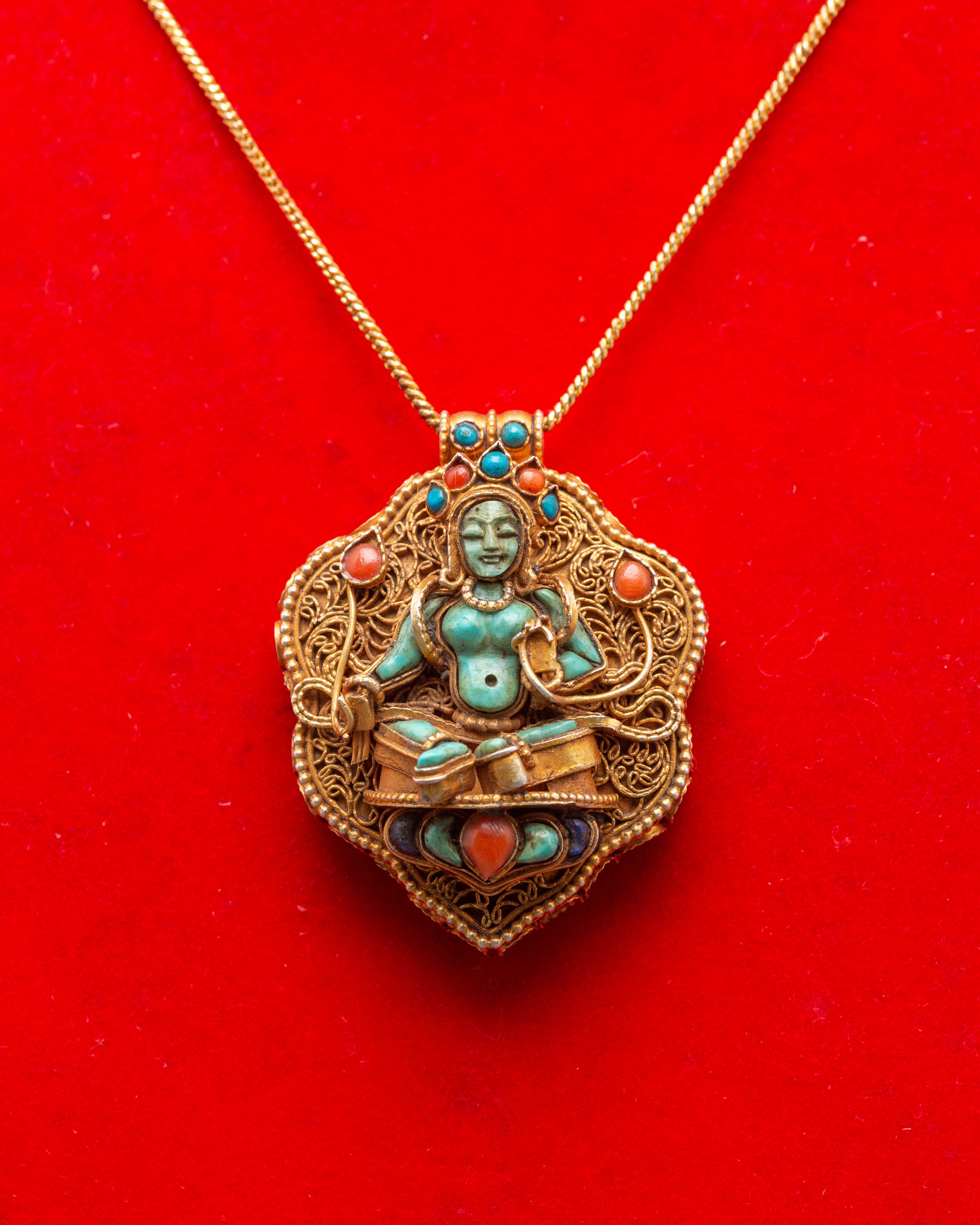 Tibetan Green Tara Ghau Box Locket | A Symbol of Protection and Blessings
