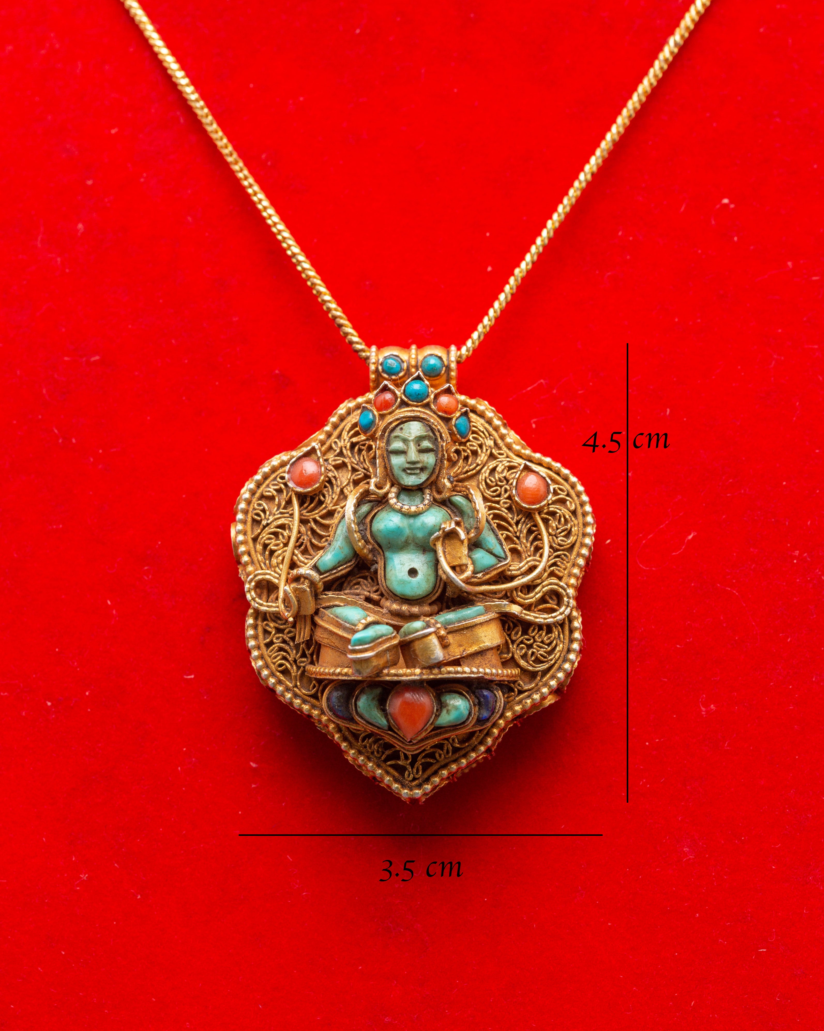 Tibetan Green Tara Ghau Box Locket | A Symbol of Protection and Blessings