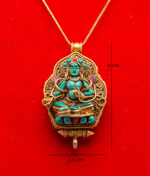 Divine Green Tara Ghau Box Locket | Symbol of Compassion & Strength