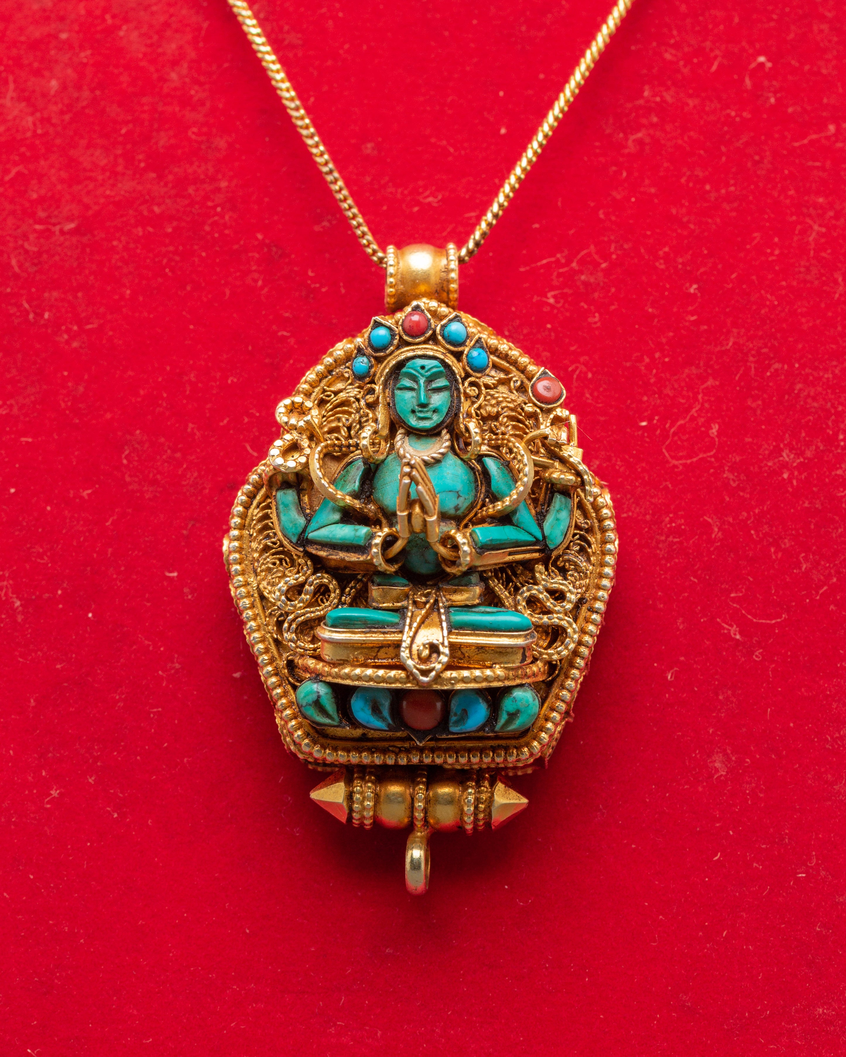 Sacred Chenrezig Ghau Box Locket | A Symbol of Compassion & Blessings