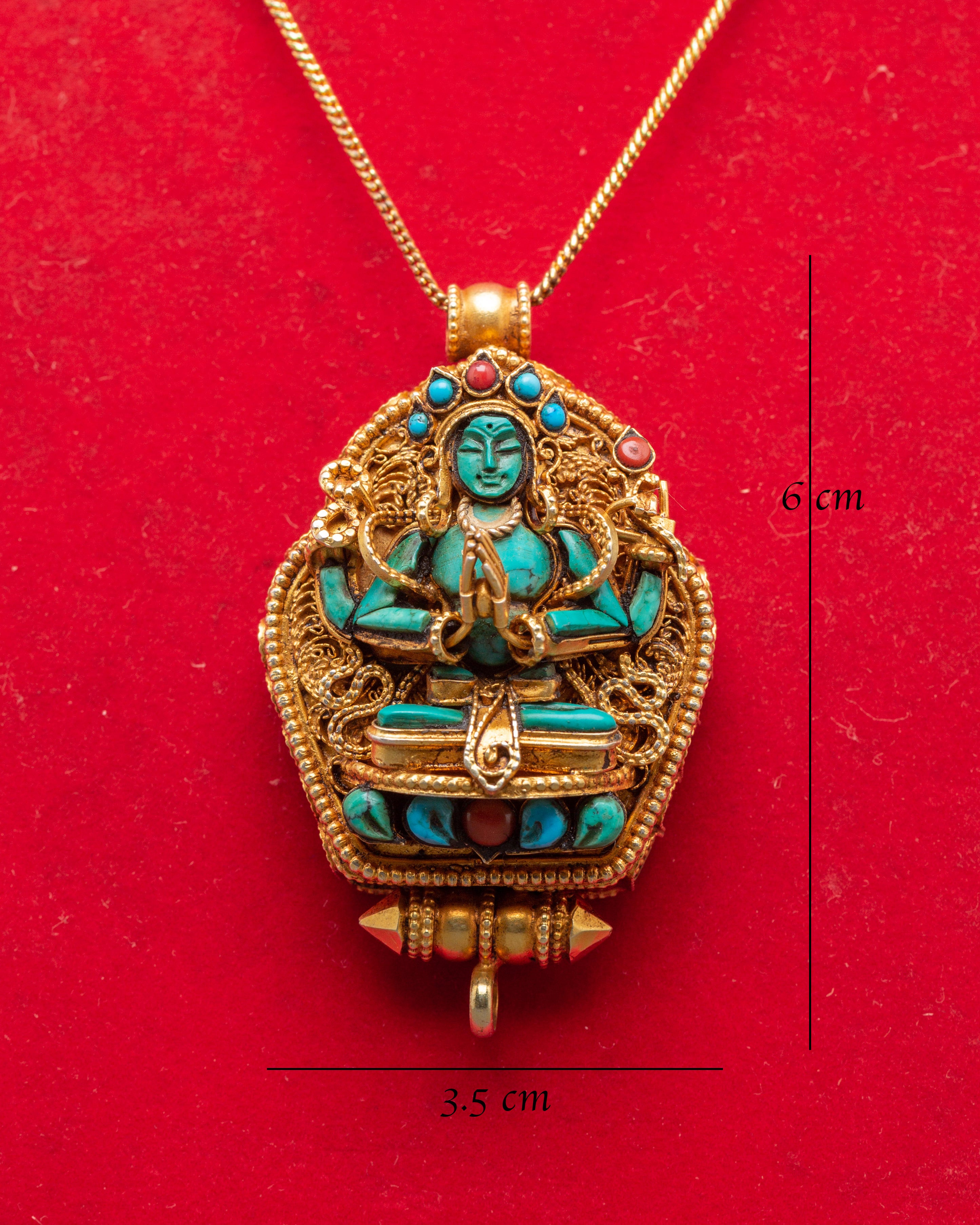 Sacred Chenrezig Ghau Box Locket | A Symbol of Compassion & Blessings