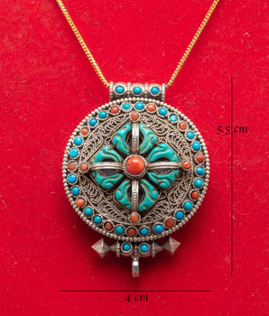 Bishwa Bajra Ghau Box Locket | Spiritual Amulet for Positive Energy