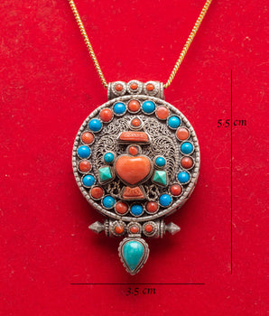 Traditional Ghau Box Locket | Sacred Silver Pendant