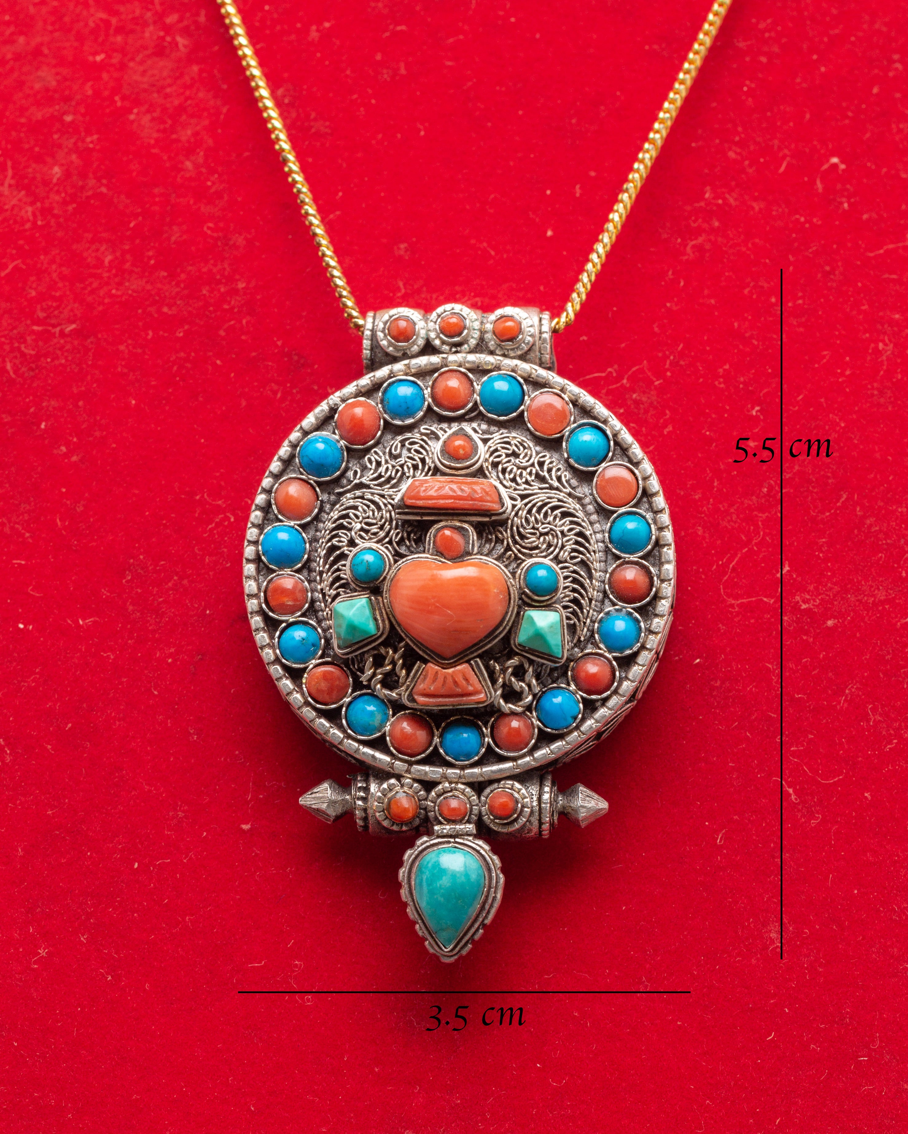 Traditional Ghau Box Locket | Sacred Silver Pendant