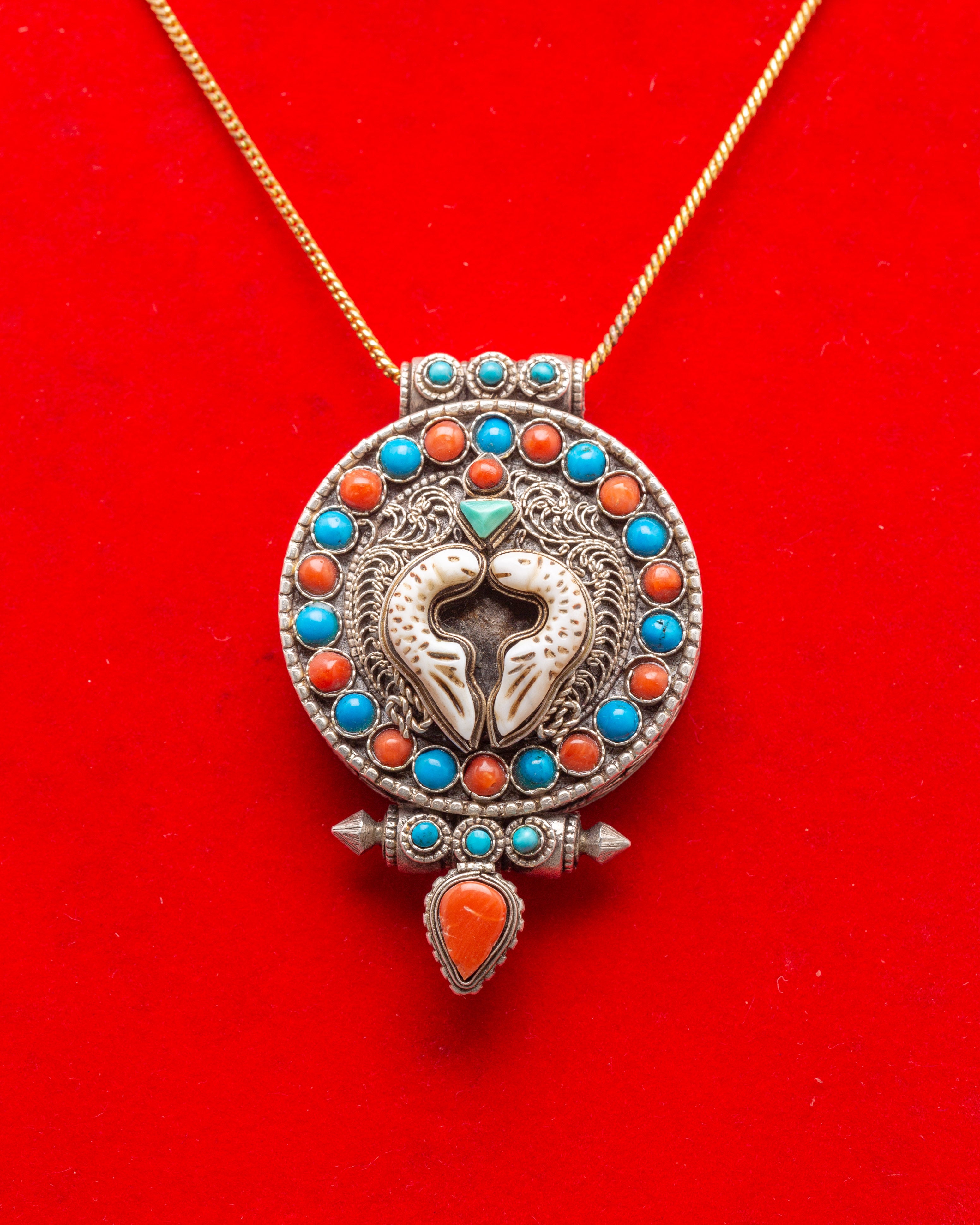 Sacred Buddhist Ghau Box Locket | Traditional Tibetan Amulet for Prosperity
