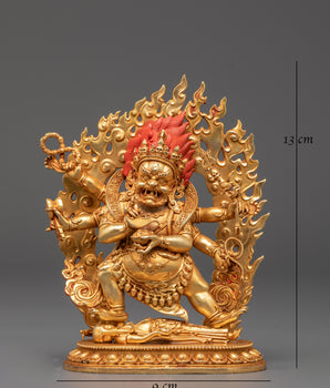 Tibetan Six Armed Mahakala Sculpture | A Sacred Guardian of Tibetan Buddhism