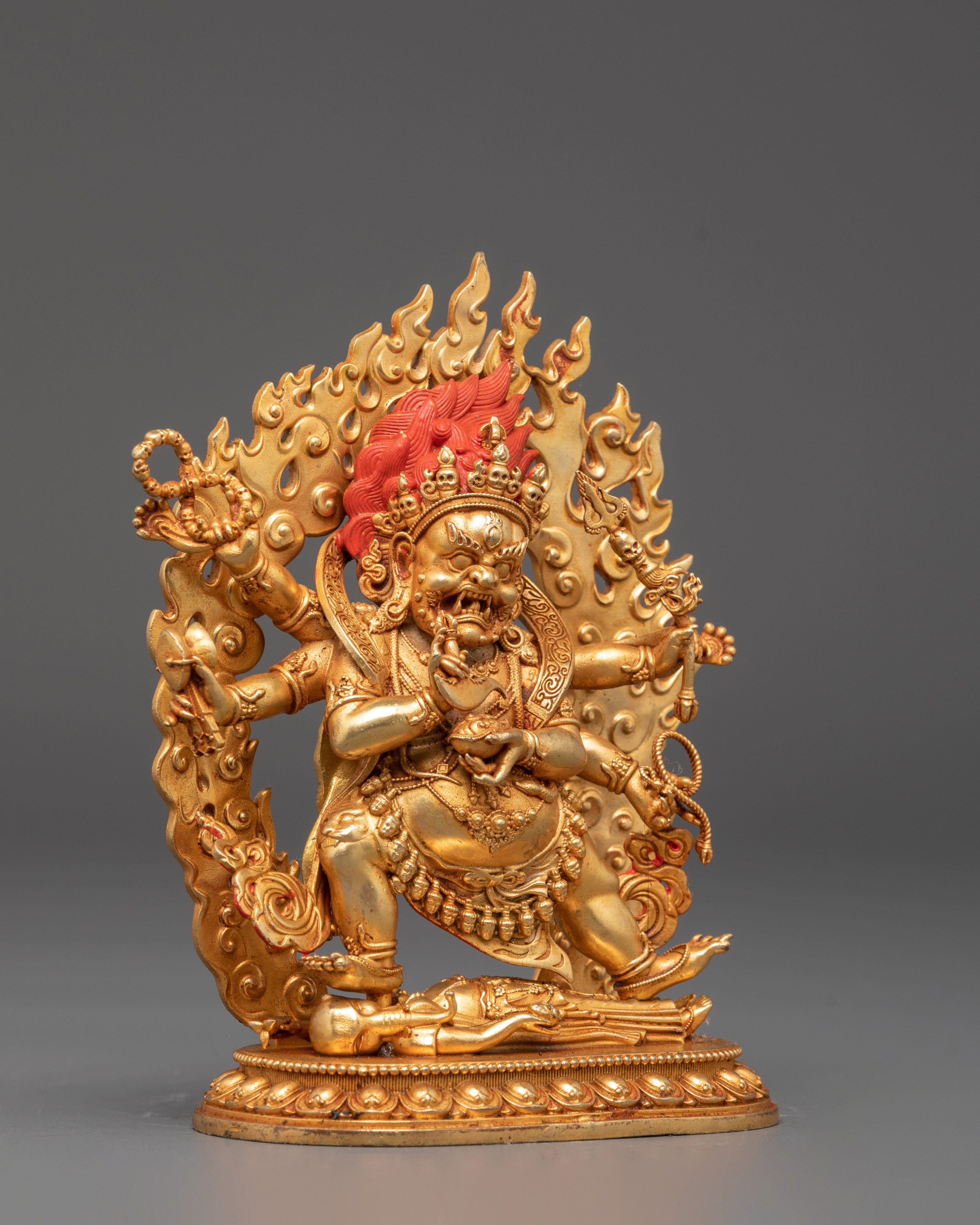 Tibetan Six Armed Mahakala Sculpture | A Sacred Guardian of Tibetan Buddhism