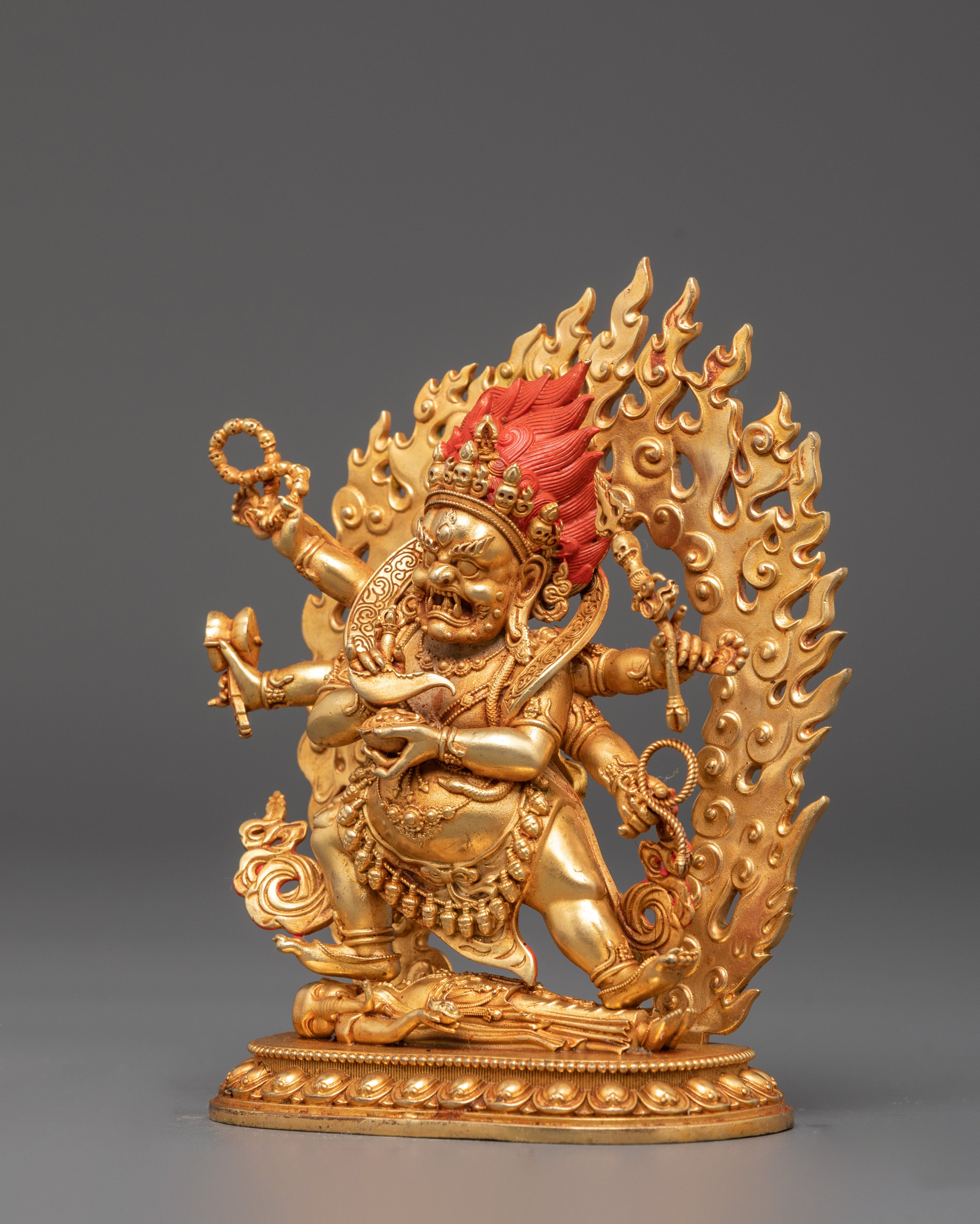 Tibetan Six Armed Mahakala Sculpture | A Sacred Guardian of Tibetan Buddhism