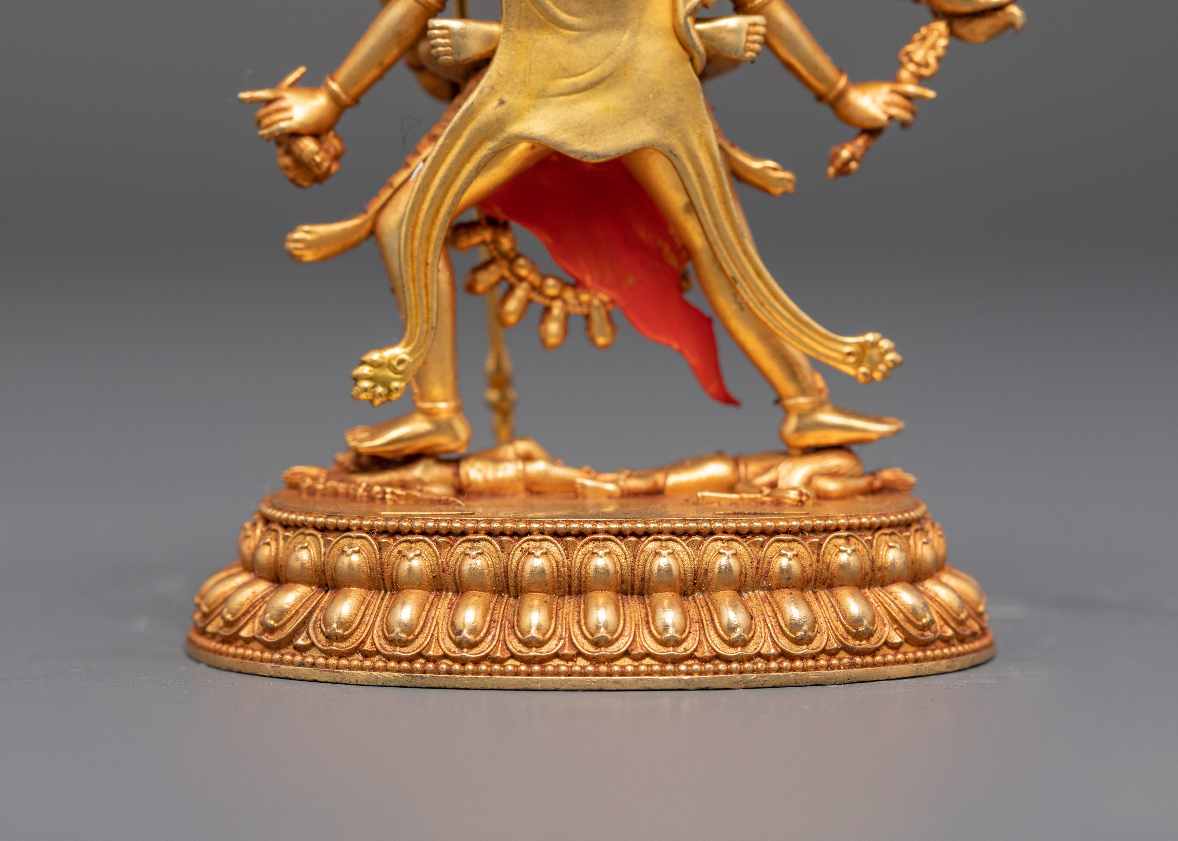 Sacred Chakrasambhara Statue with Consort | Gold-Plated Copper Buddhist Art
