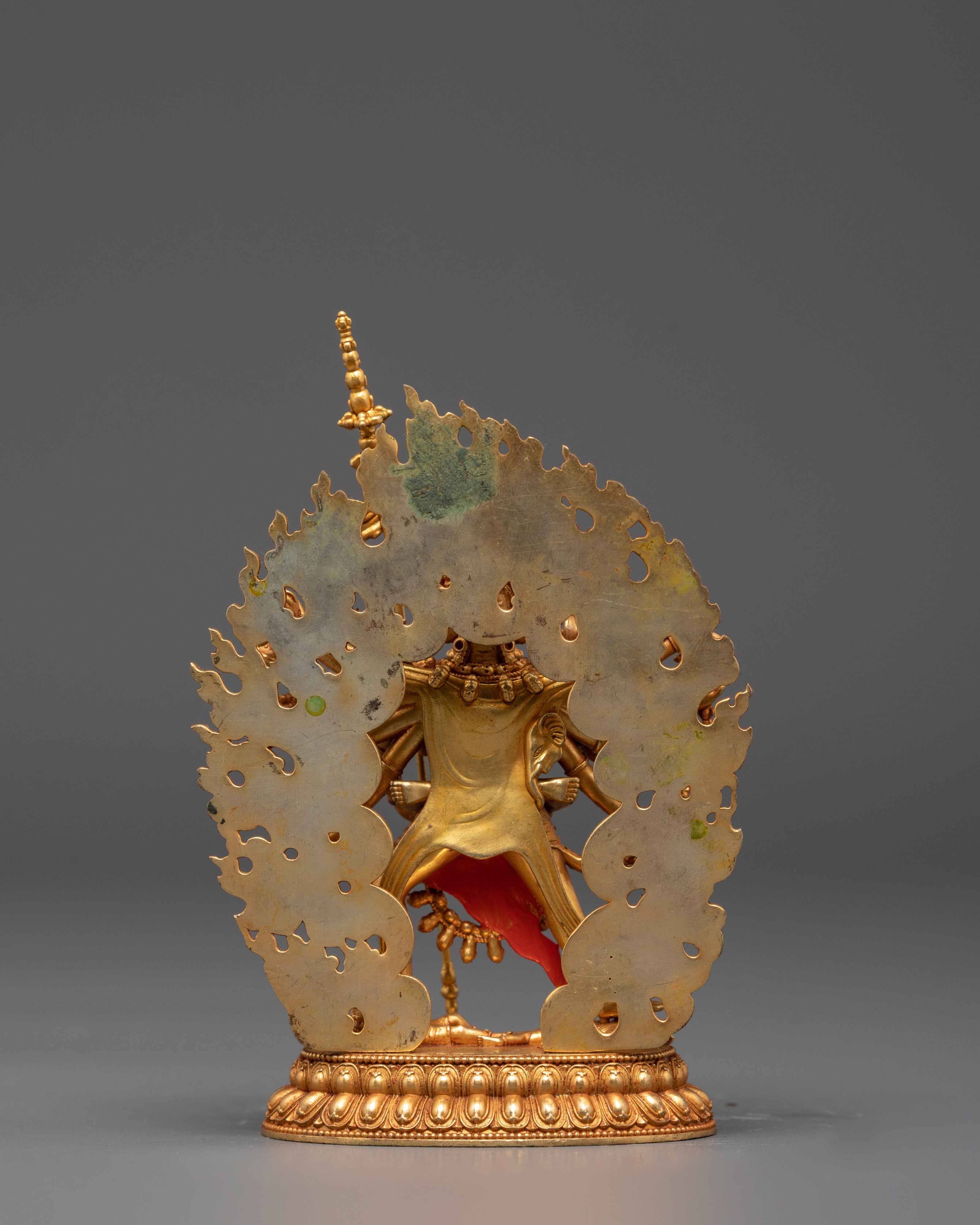 Sacred Chakrasambhara Statue with Consort | Gold-Plated Copper Buddhist Art