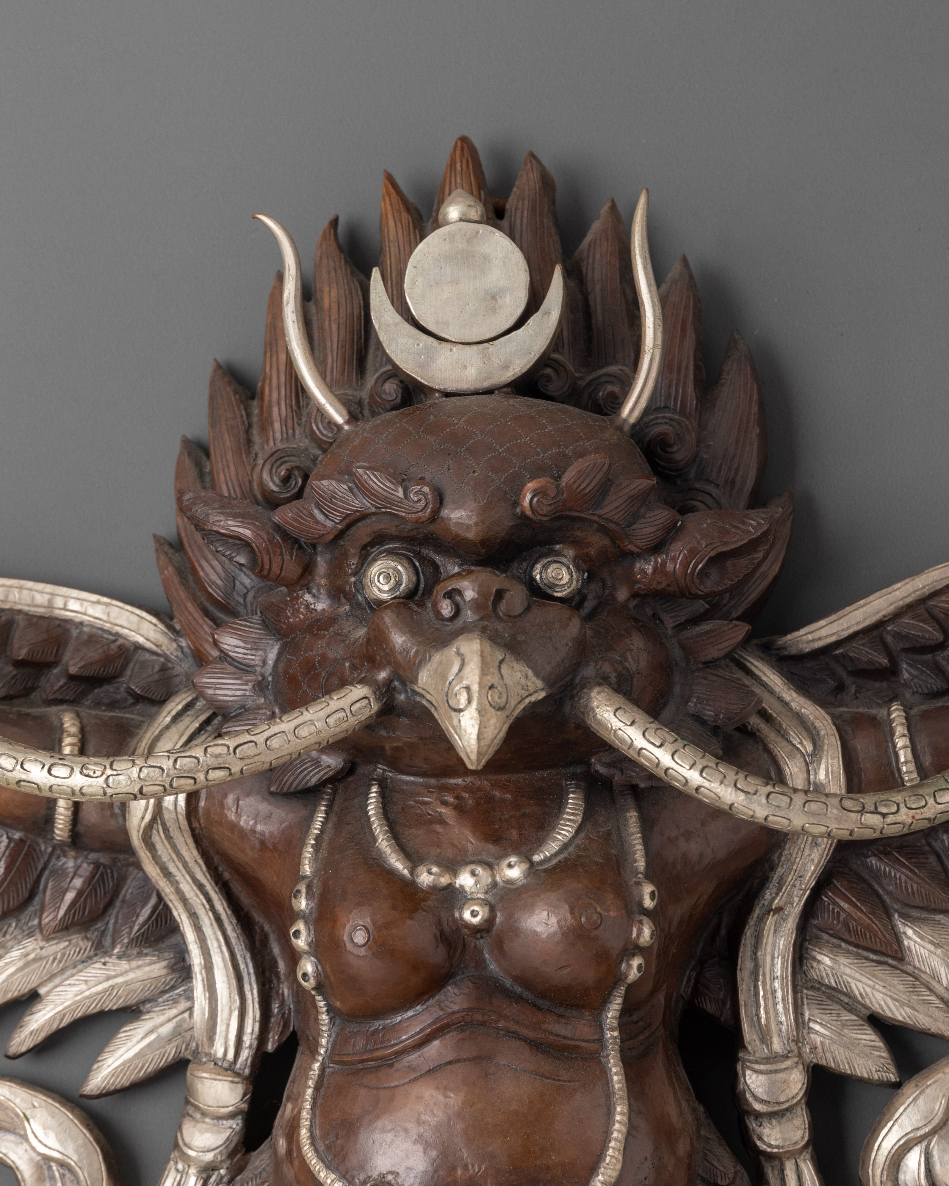 Oxidized Copper Garuda Wall Hanging | Handcrafted Tibetan Wall Art