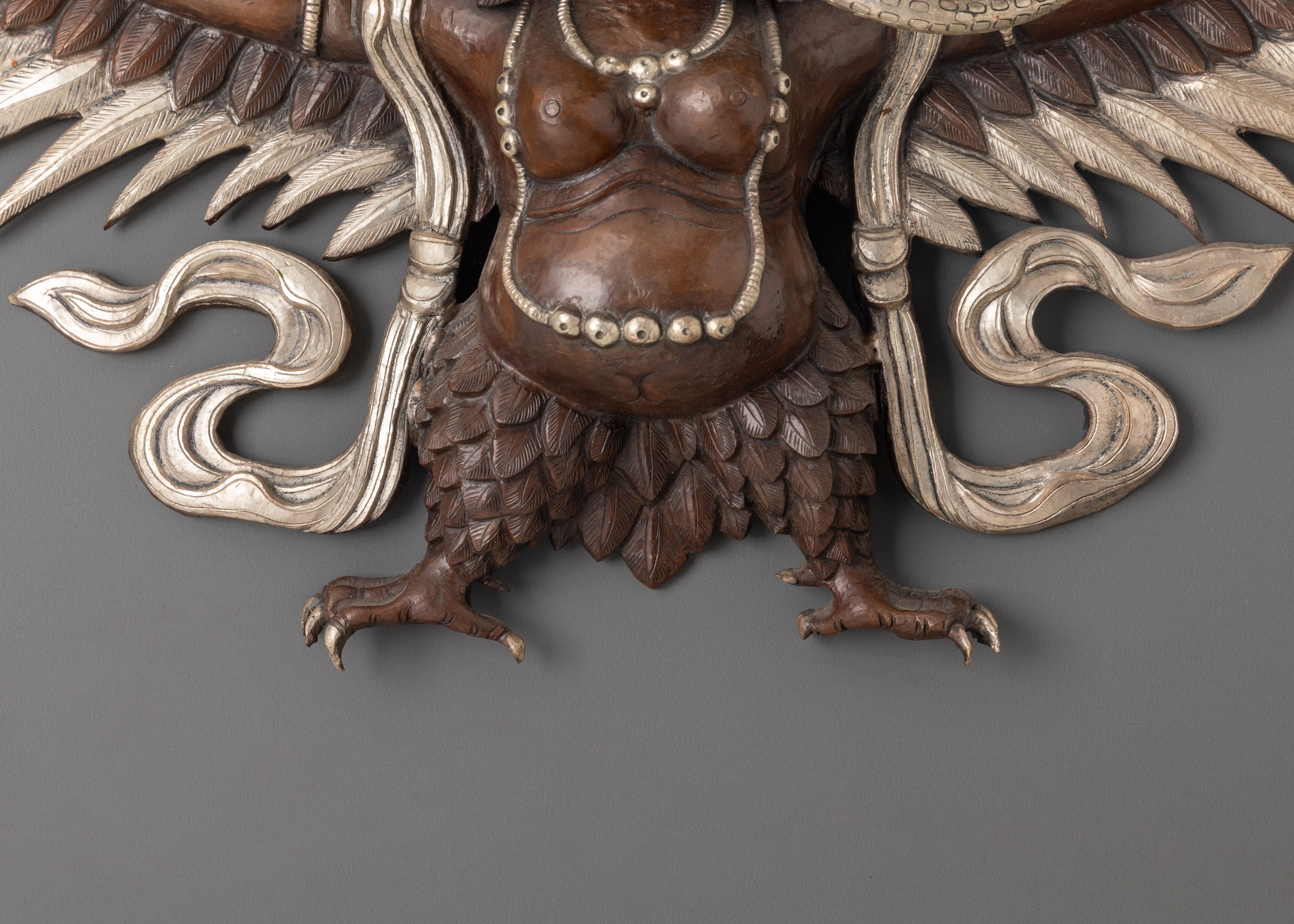 Oxidized Copper Garuda Wall Hanging | Handcrafted Tibetan Wall Art