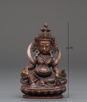 Handmade Statue of Buddhist Kubera | Oxidized Copper Wealth Deity Idol
