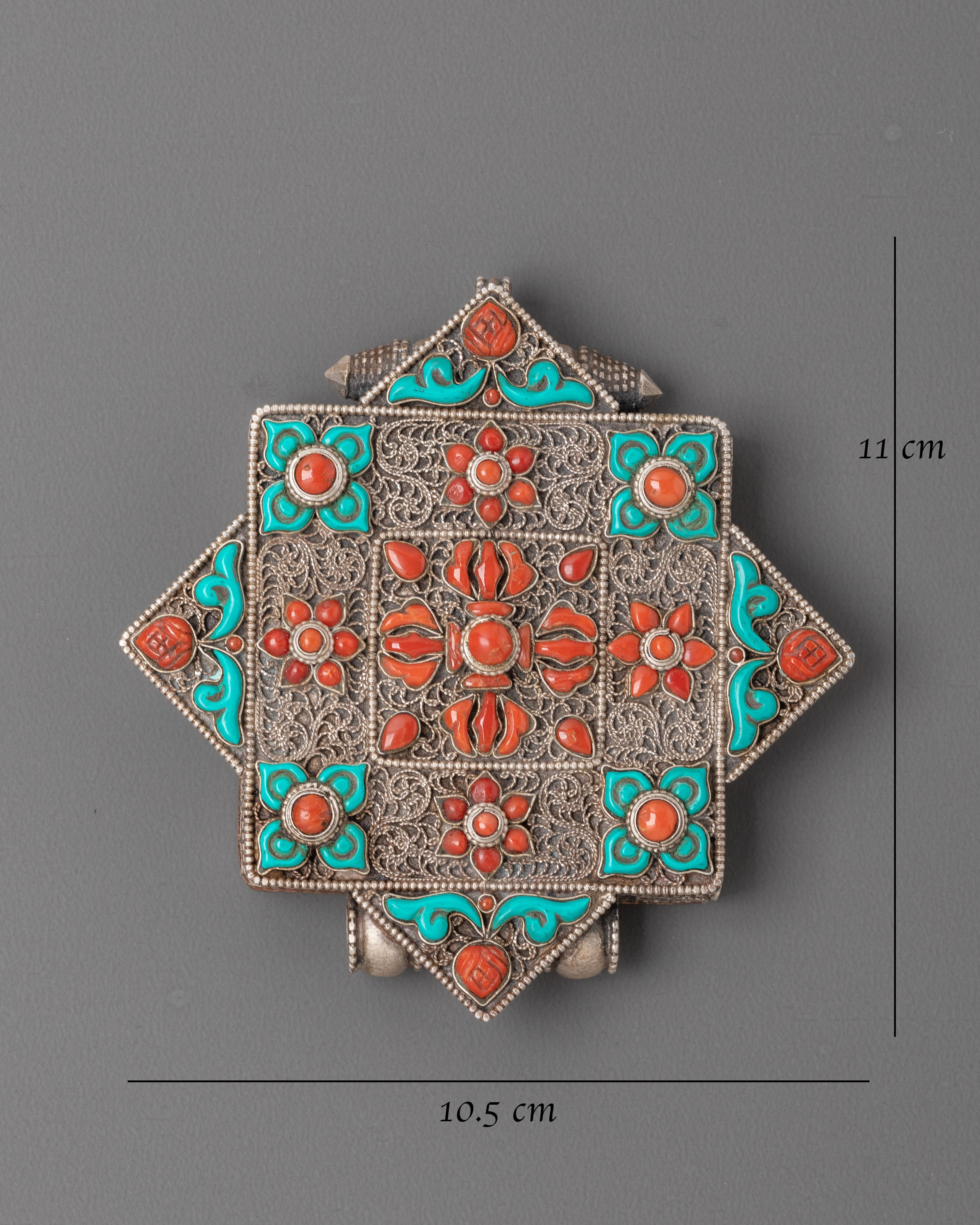 Tibetan Bishwo Vajra Ghau Box Locket | Traditional Amulet for Spiritual Protection