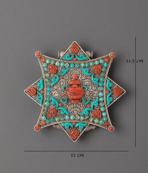 Kalash Prayer Ghau Box Locket | Handcrafted Prosperity Amulet