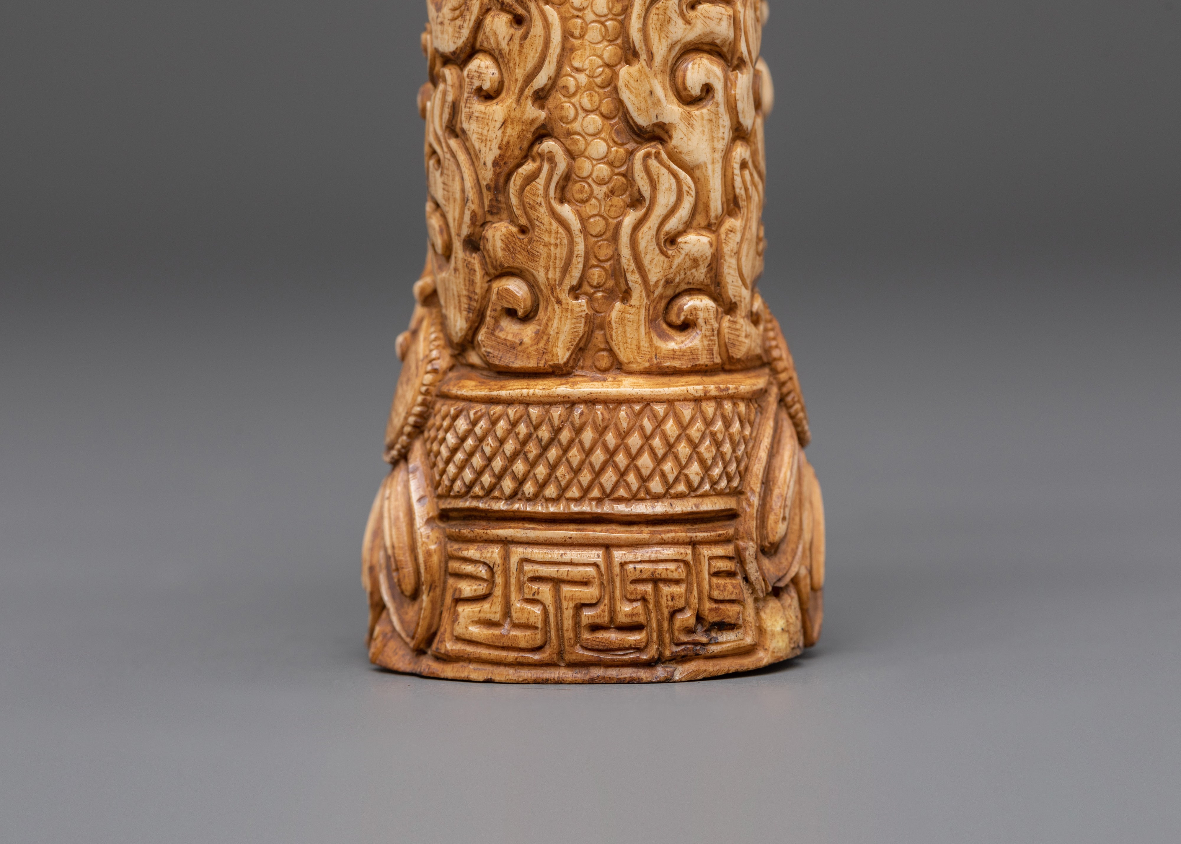 Hand Carved Yamantaka Bone | Wrathful Deity for Decor