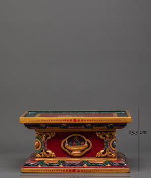 Tibetan Stupa Stand | Handcrafted Wooden Altar Base