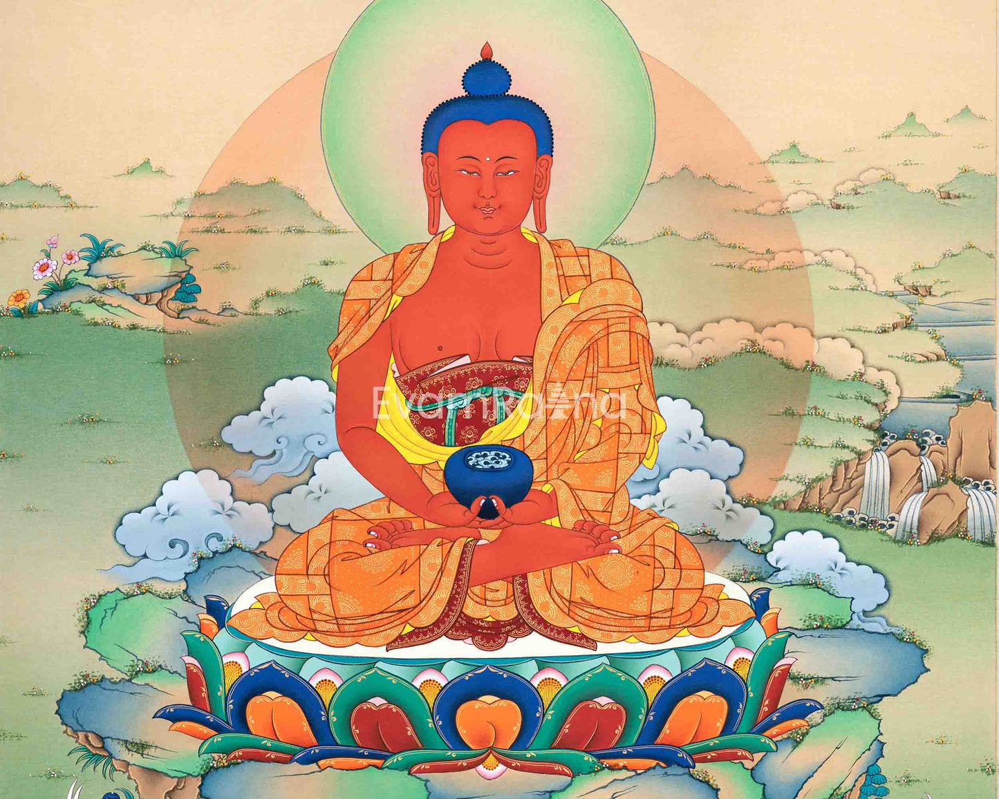 Amitabha Buddha Canvas Print | Journey to the Pure Land of Enlightenment | Enlightened Decoration