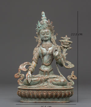 Sacred Statue of Healing Goddess White Tara | Tibetan Buddhist Sculpture