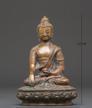 Sacred Statue of Buddha Shakyamuni | Copper Buddhist Sculpture