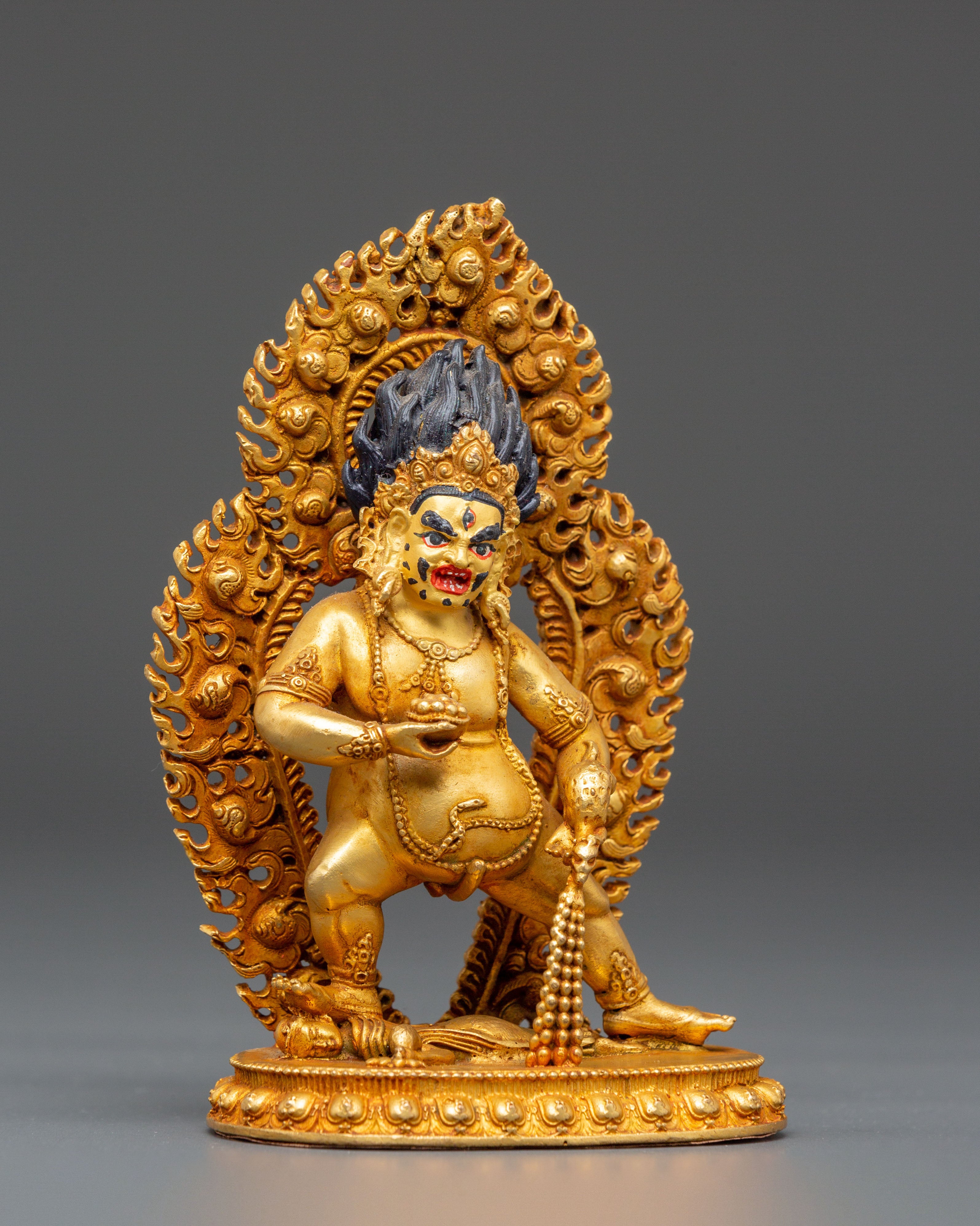 Wealth Guardian Black Dzambhala Statue | Himalayan Handcrafted Artwork