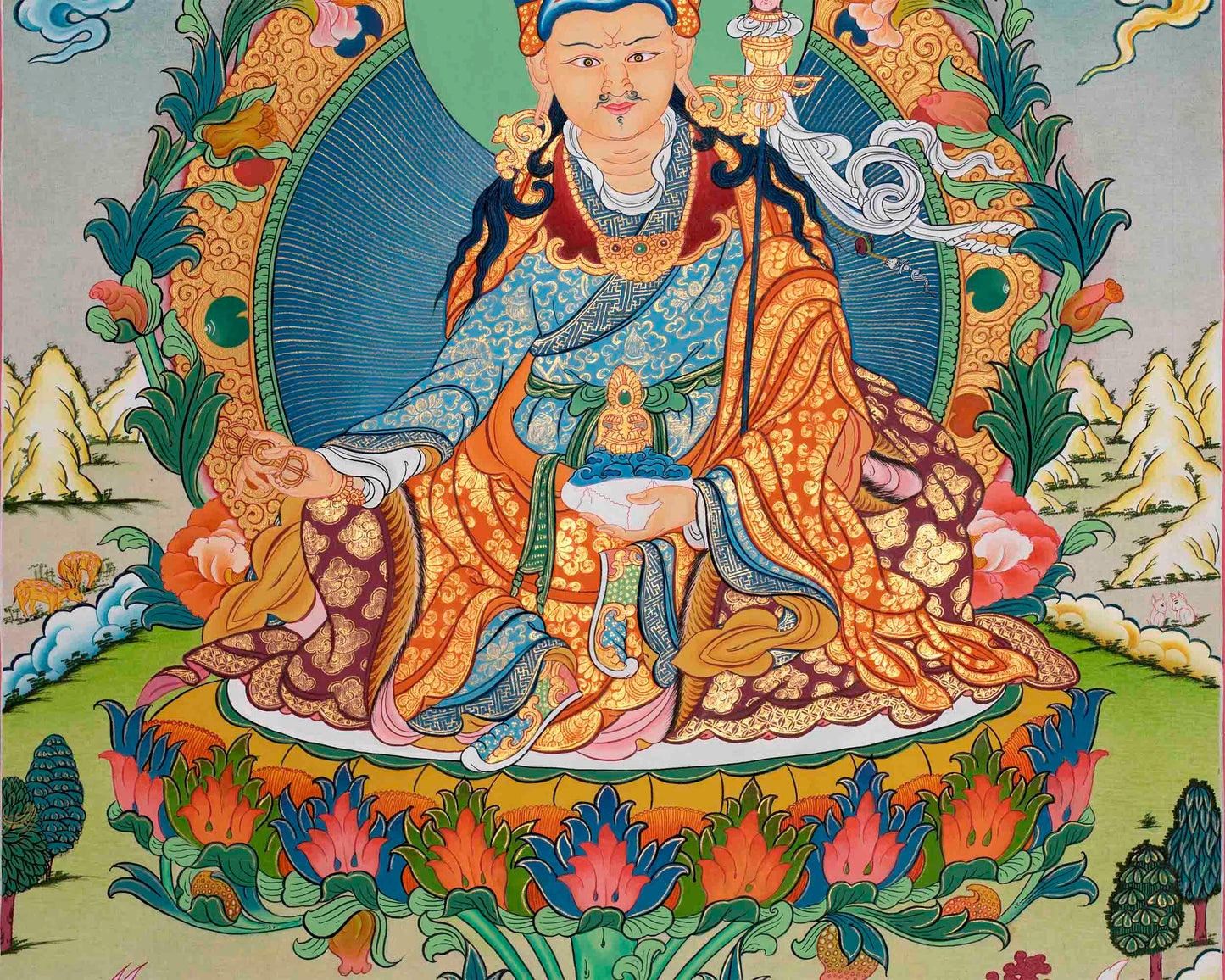 Traditional Hand-Painted Guru Rinpoche | Tibetan Buddhism Art