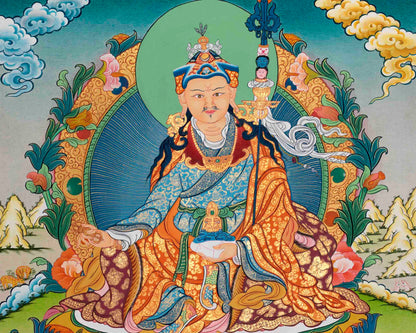 Traditional Hand-Painted Guru Rinpoche | Tibetan Buddhism Art