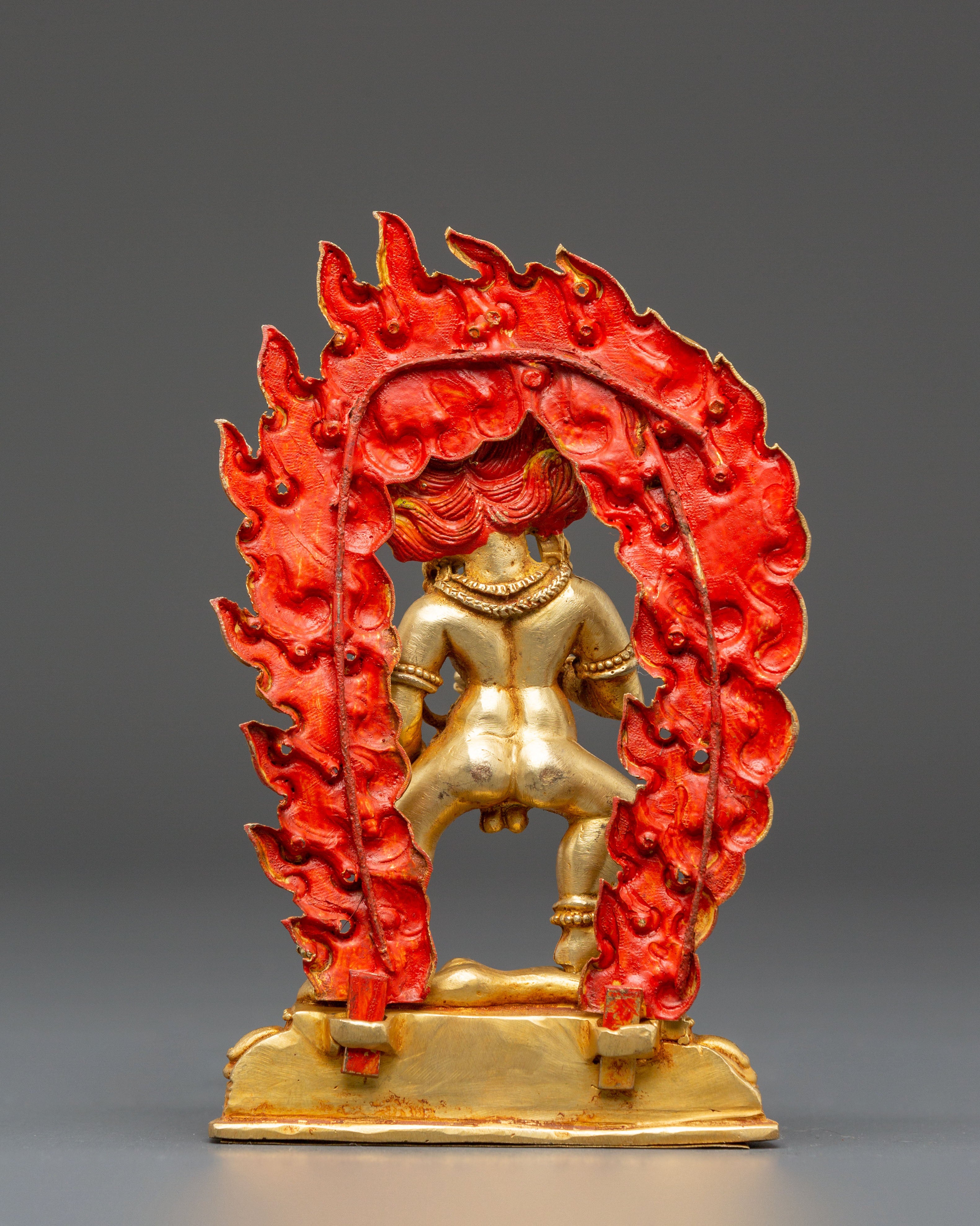 Golden Wealth Guardian Black Dzambhala Statue | Protection and Dharma Artwork