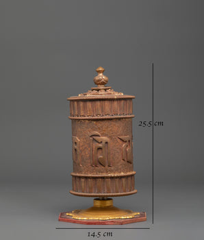 Prayer Wheel for Spiritual Practice | Buddhist Meditation Tool for Peace & Compassion