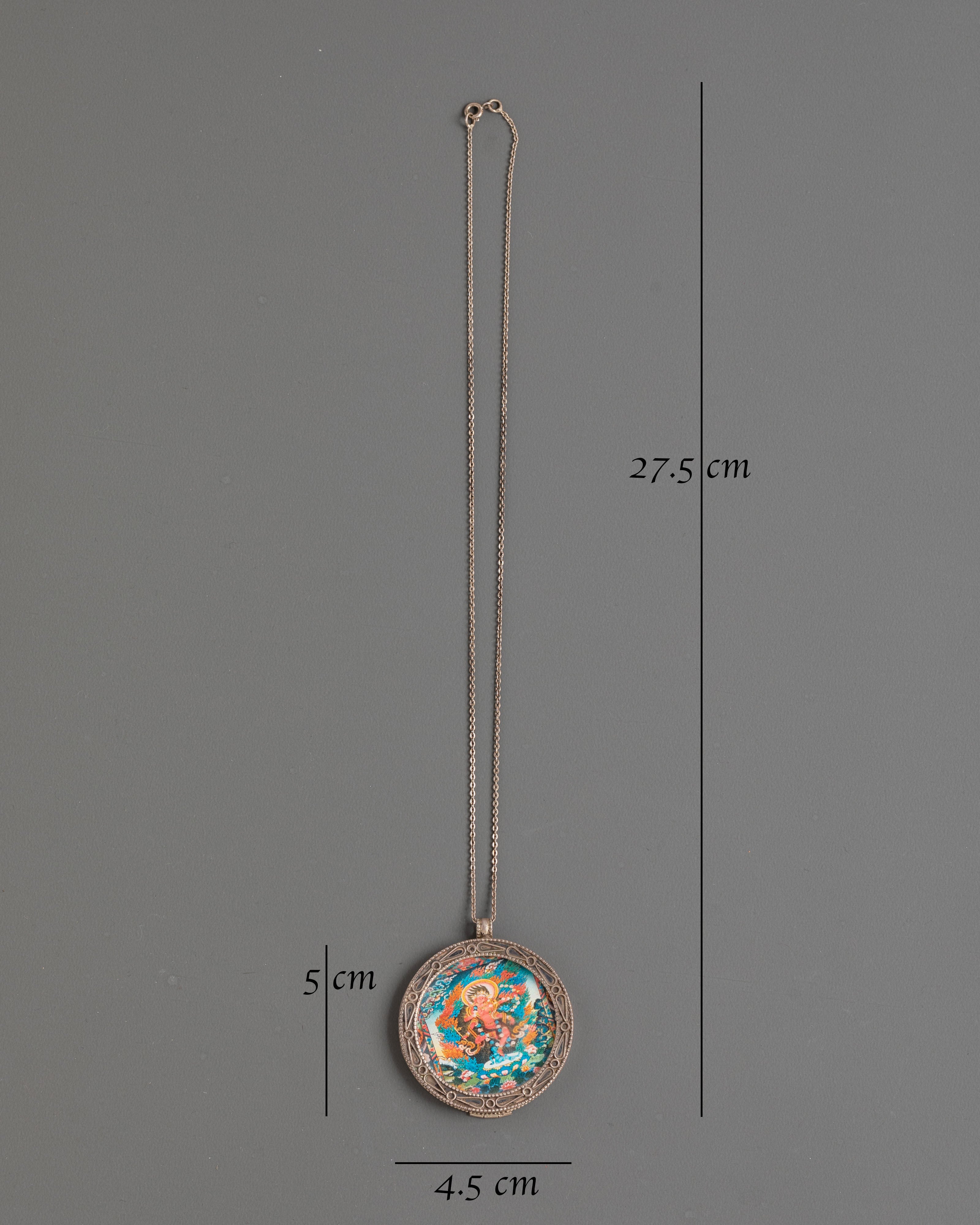 Thangka Print Kurukulla Pendant | Spiritual Jewelry with Sacred Artwork