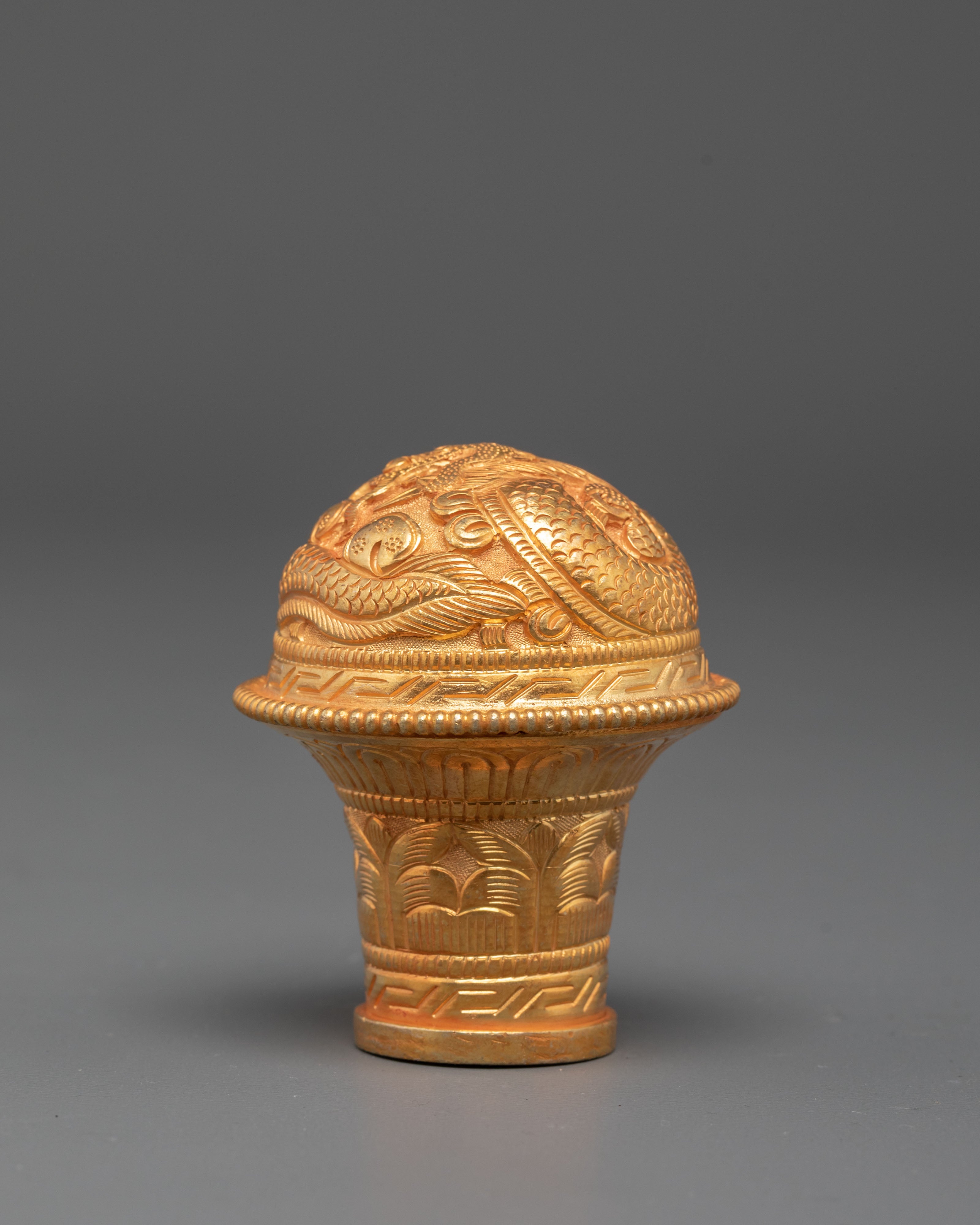 Handmade Brocade Stick Cap | Buddhist Accessory with Dragon Motif
