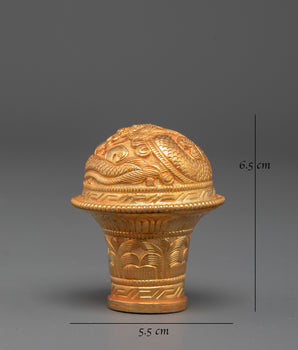 Handmade Brocade Stick Cap | Buddhist Accessory with Dragon Motif